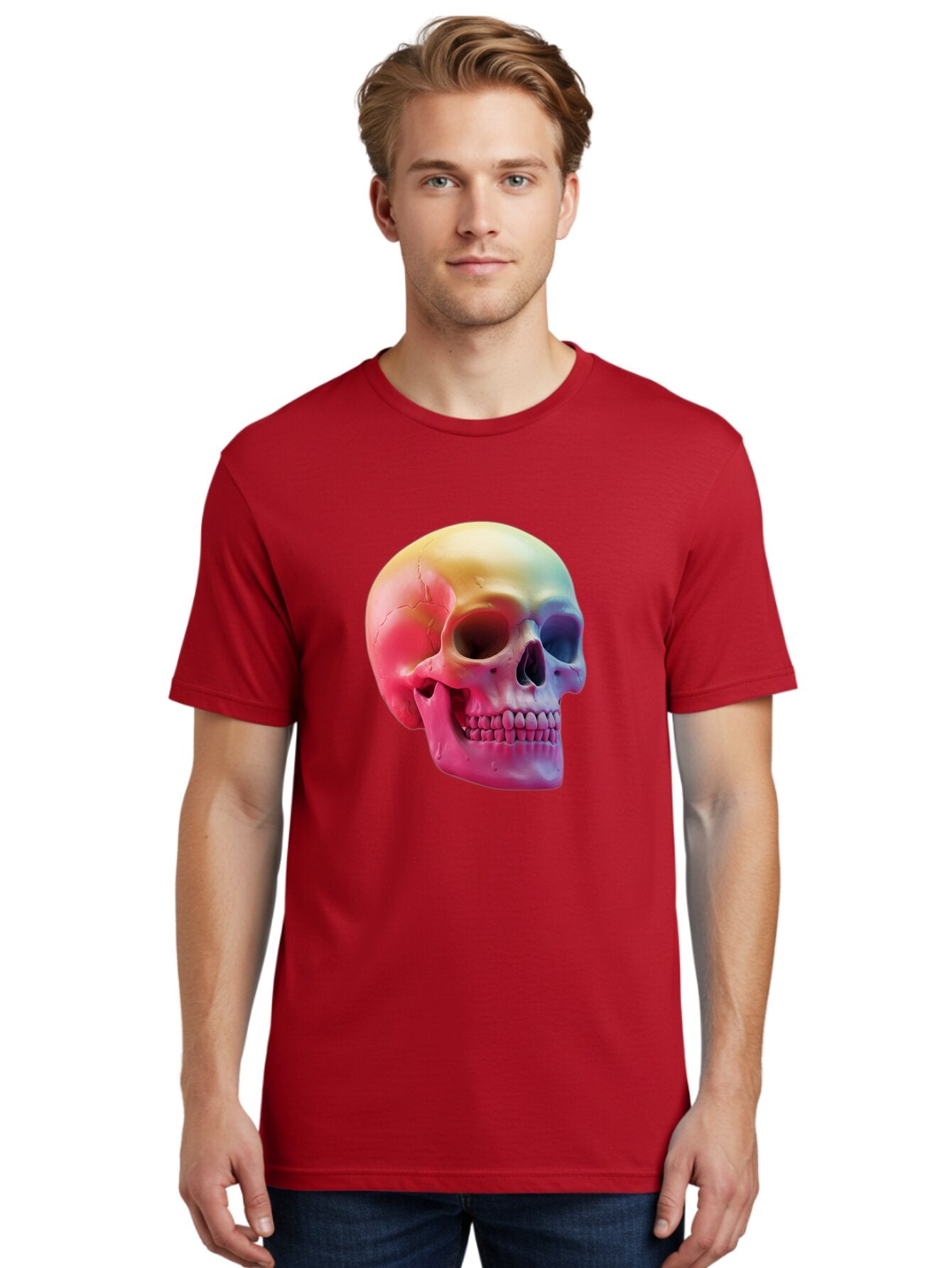 Colorful-Skull-1 Men'S Graphic Tee, 100% Cotton, Comfortable Casual Summer Wear, Machine Washable, Vintage Camera, Old Camera, Antique Camera, Black Camera, Classic Photography, Photography Equipment, Nostalgic Device, Film Camera, Camera Art Bap270 23