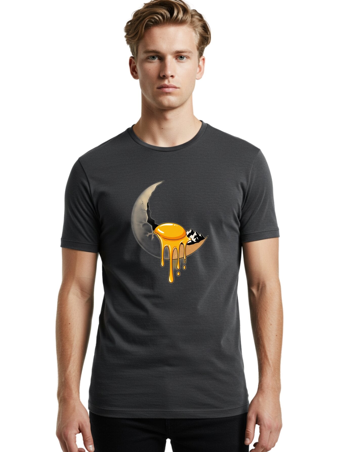 Cracked-Moon-With-Fried-Egg Men'S Graphic Tee, 100% Cotton, Comfortable Casual Summer Wear, Machine Washable, Vintage Camera, Old Camera, Antique Camera, Black Camera, Classic Photography, Photography Equipment, Nostalgic Device, Film Camera, Bap292 28