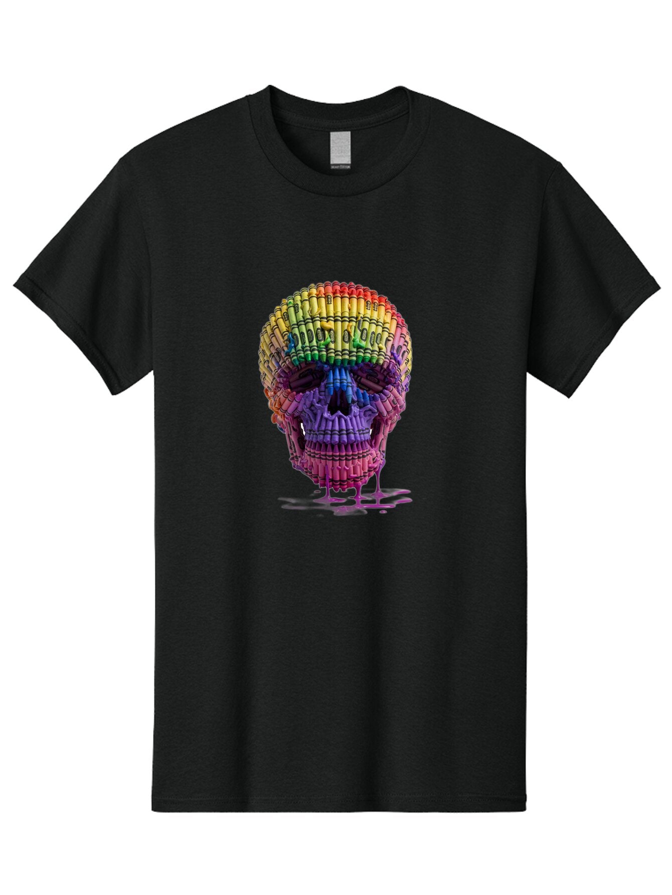 Crayon-Skull Men'S Graphic Tee, 100% Cotton, Comfortable Casual Summer Wear, Machine Washable, Vintage Camera, Old Camera, Antique Camera, Black Camera, Classic Photography, Photography Equipment, Nostalgic Device, Film Camera, Camera Art Bap294