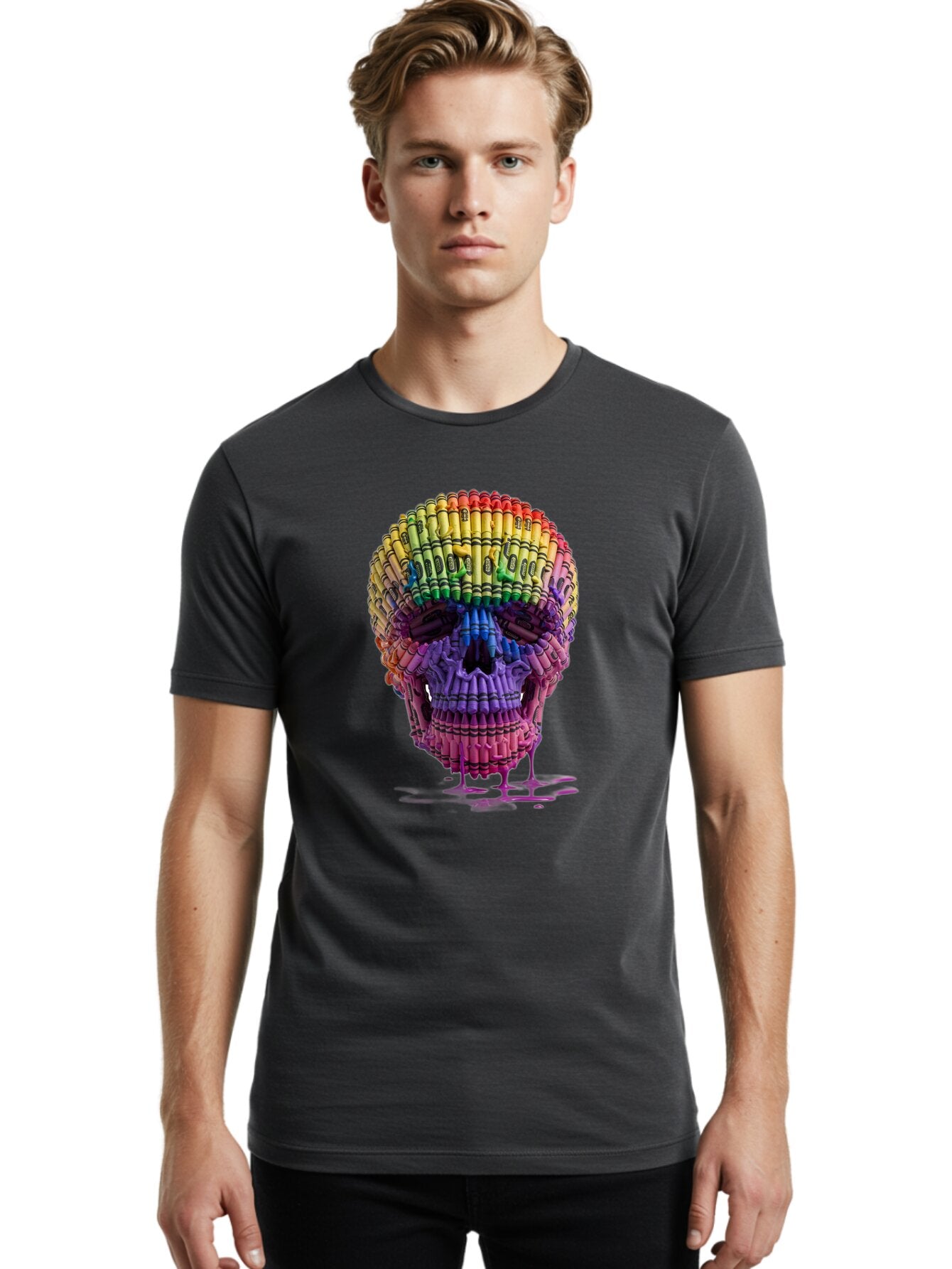Crayon-Skull Men'S Graphic Tee, 100% Cotton, Comfortable Casual Summer Wear, Machine Washable, Vintage Camera, Old Camera, Antique Camera, Black Camera, Classic Photography, Photography Equipment, Nostalgic Device, Film Camera, Camera Art Bap294 27