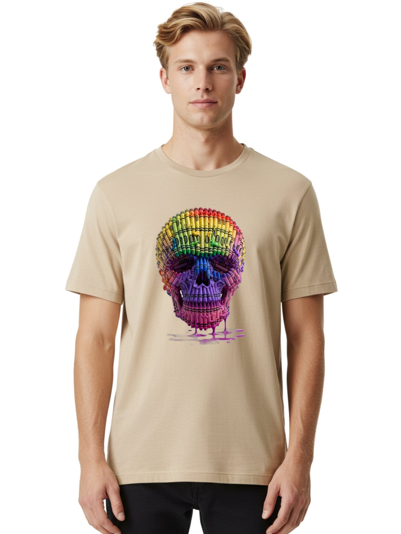 Crayon-Skull Men'S Graphic Tee, 100% Cotton, Comfortable Casual Summer Wear, Machine Washable, Vintage Camera, Old Camera, Antique Camera, Black Camera, Classic Photography, Photography Equipment, Nostalgic Device, Film Camera, Camera Art Bap294 18