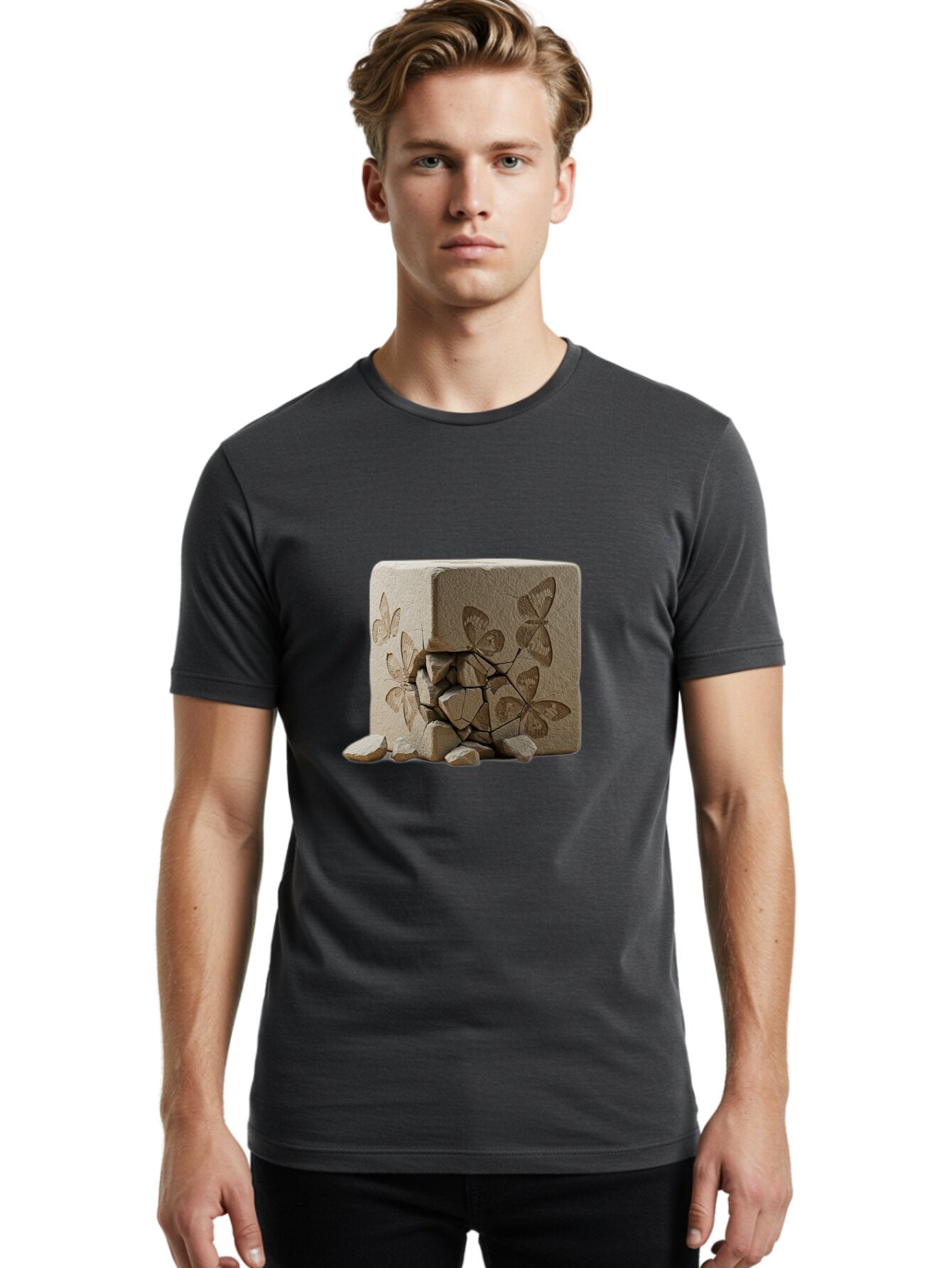 Crumbly-Cube Men'S Graphic Tee, 100% Cotton, Comfortable Casual Summer Wear, Machine Washable, Vintage Camera, Old Camera, Antique Camera, Black Camera, Classic Photography, Photography Equipment, Nostalgic Device, Film Camera, Camera Art Bap310 24