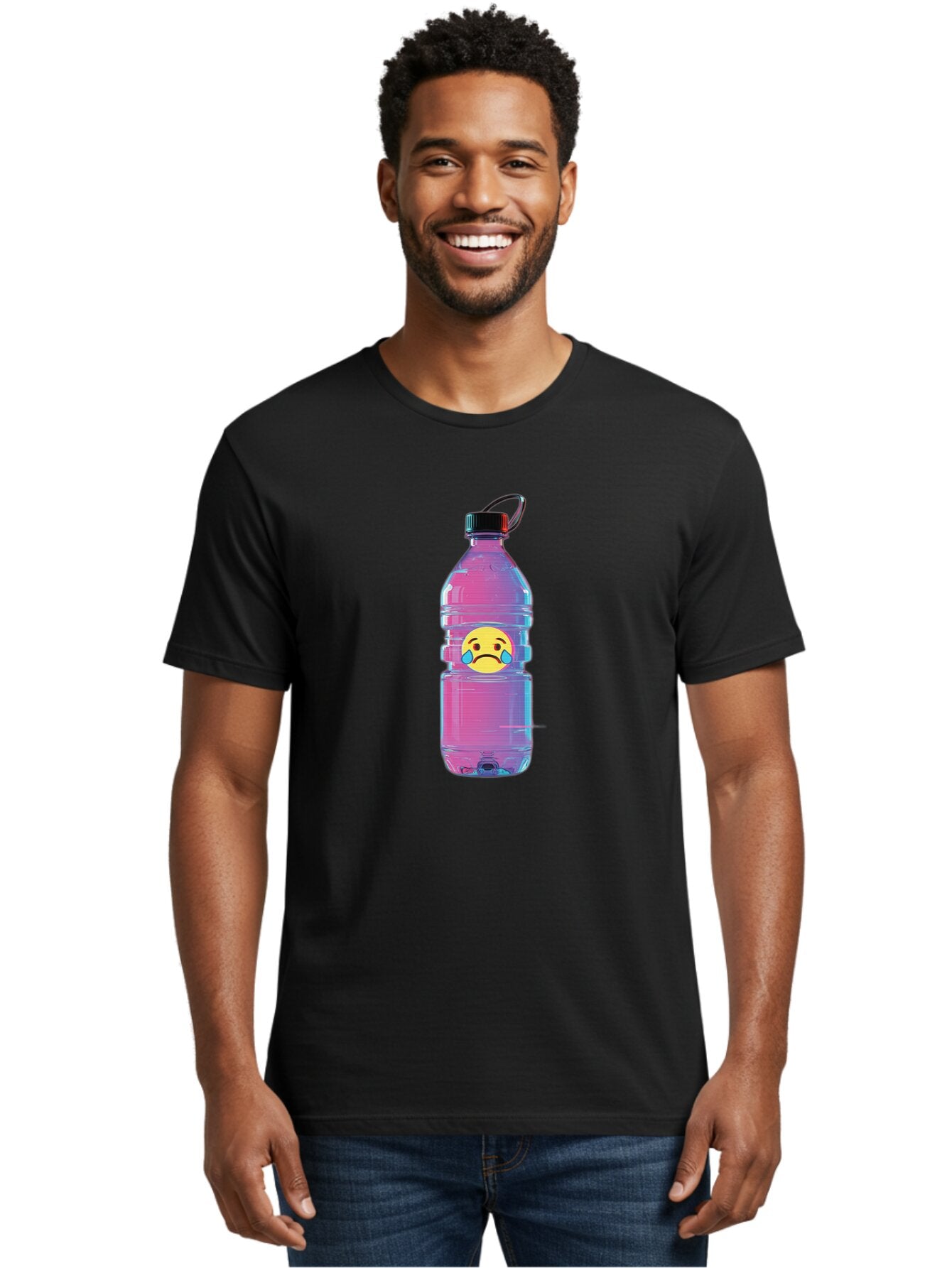 Crying-Face-Water-Bottle Men'S Graphic Tee, 100% Cotton, Comfortable Casual Summer Wear, Machine Washable, Vintage Camera, Old Camera, Antique Camera, Black Camera, Classic Photography, Photography Equipment, Nostalgic Device, Film Camera, Bap312 27