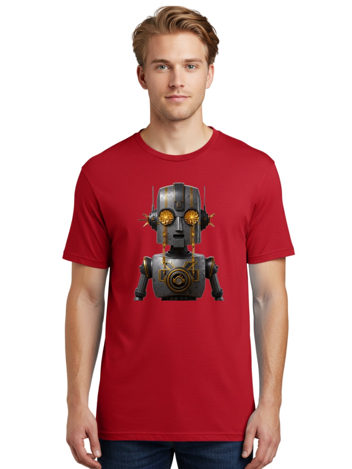 Crying-Robot-1 Men'S Graphic Tee, 100% Cotton, Comfortable Casual Summer Wear, Machine Washable, Vintage Camera, Old Camera, Antique Camera, Black Camera, Classic Photography, Photography Equipment, Nostalgic Device, Film Camera, Camera Art Bap314 17