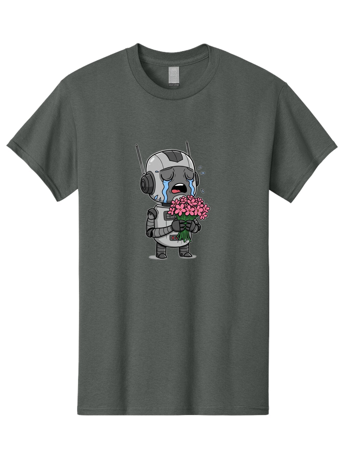 Crying-Robot-With-Flowers Men'S Graphic Tee, 100% Cotton, Comfortable Casual Summer Wear, Machine Washable, Vintage Camera, Old Camera, Antique Camera, Black Camera, Classic Photography, Photography Equipment, Nostalgic Device, Film Camera, Bap315 9