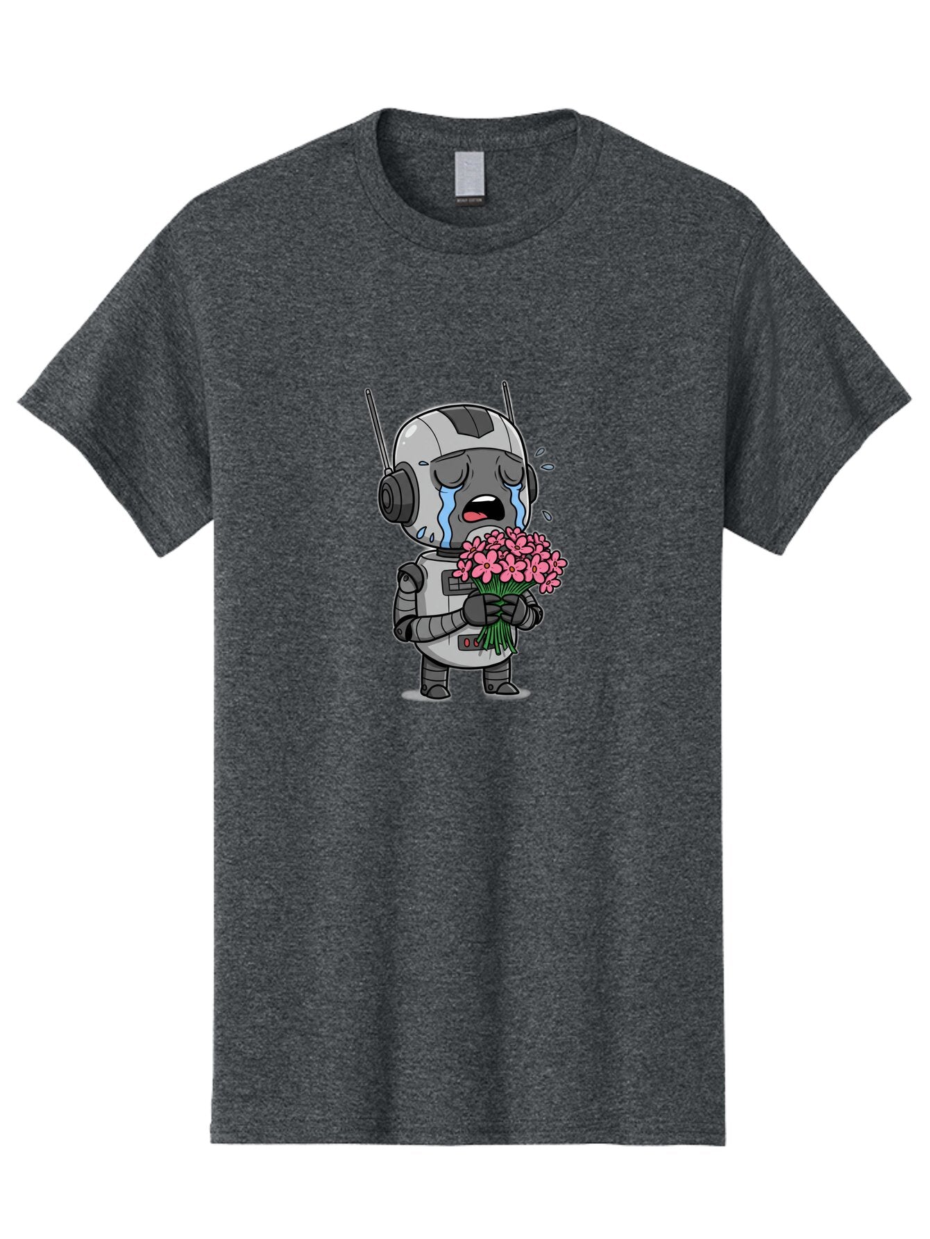 Crying-Robot-With-Flowers Men'S Graphic Tee, 100% Cotton, Comfortable Casual Summer Wear, Machine Washable, Vintage Camera, Old Camera, Antique Camera, Black Camera, Classic Photography, Photography Equipment, Nostalgic Device, Film Camera, Bap315 6