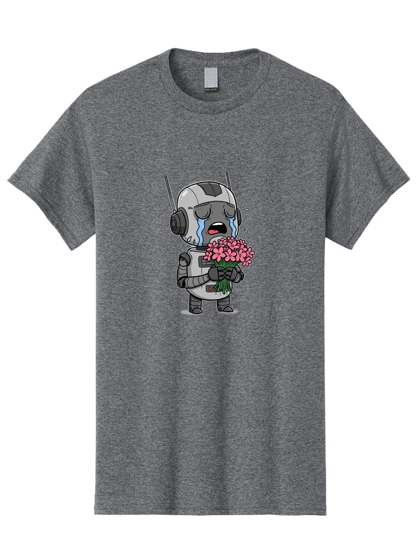 Crying-Robot-With-Flowers Men'S Graphic Tee, 100% Cotton, Comfortable Casual Summer Wear, Machine Washable, Vintage Camera, Old Camera, Antique Camera, Black Camera, Classic Photography, Photography Equipment, Nostalgic Device, Film Camera, Bap315 13
