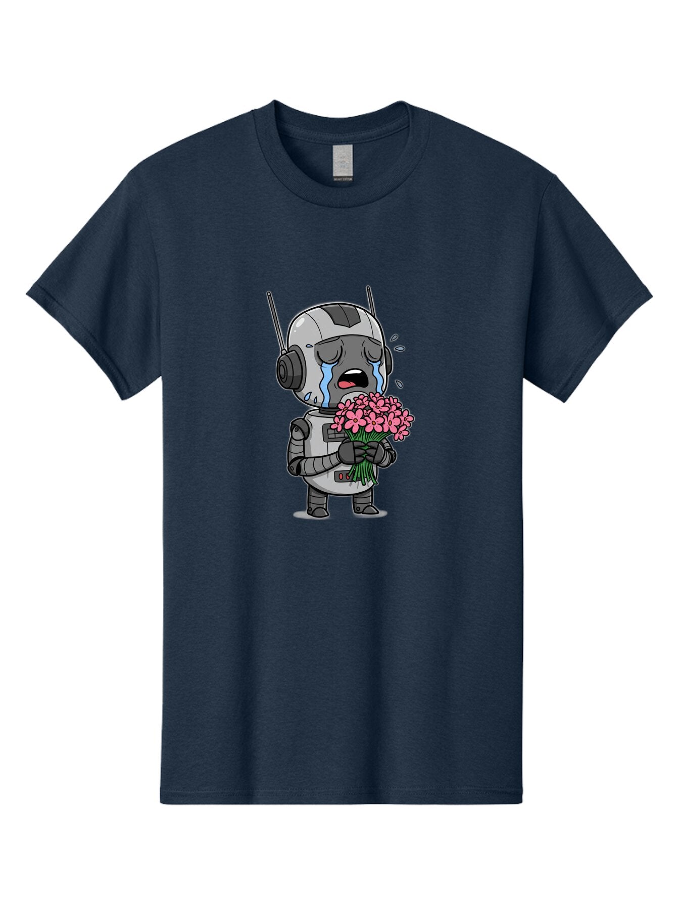 Crying-Robot-With-Flowers Men'S Graphic Tee, 100% Cotton, Comfortable Casual Summer Wear, Machine Washable, Vintage Camera, Old Camera, Antique Camera, Black Camera, Classic Photography, Photography Equipment, Nostalgic Device, Film Camera, Bap315 10