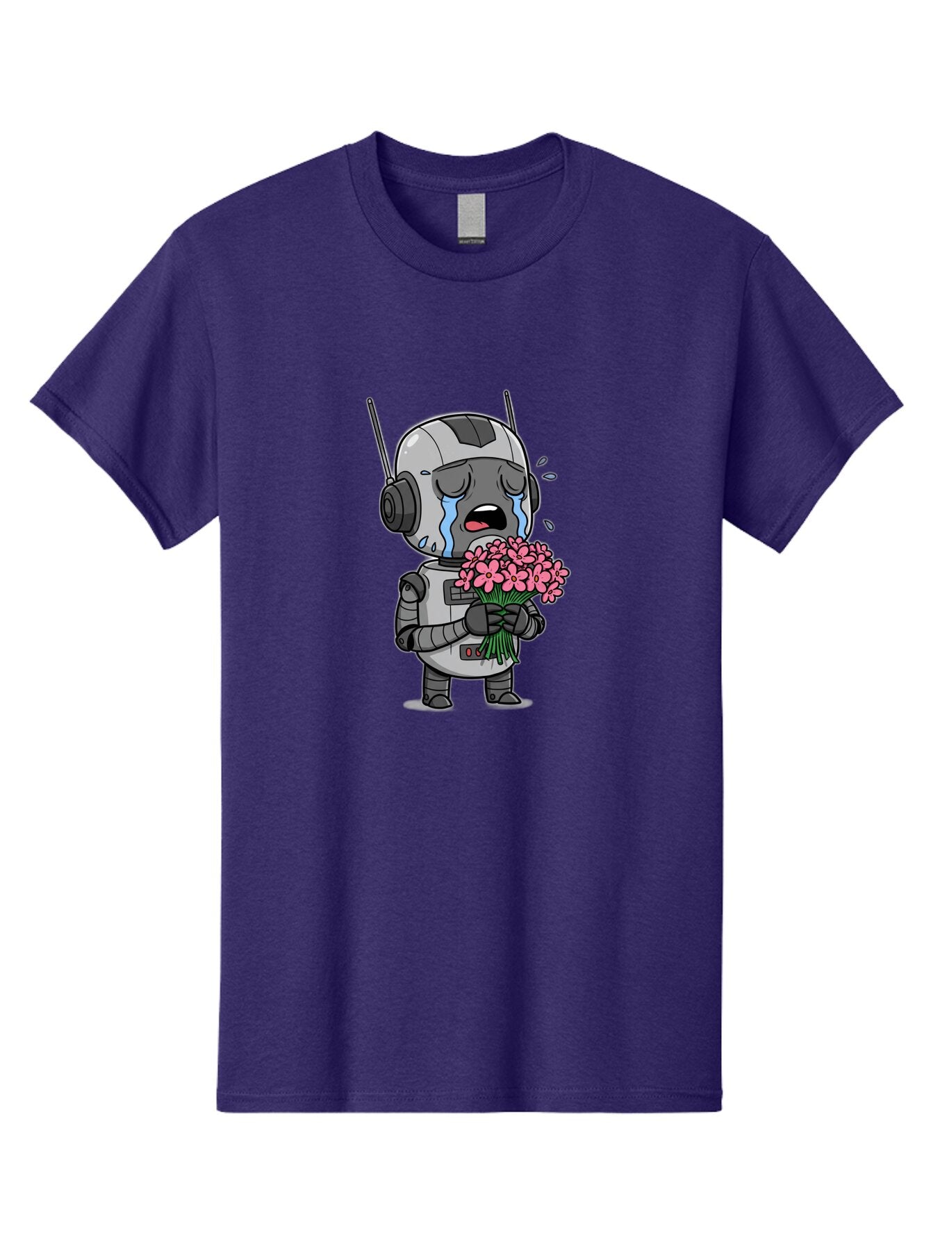 Crying-Robot-With-Flowers Men'S Graphic Tee, 100% Cotton, Comfortable Casual Summer Wear, Machine Washable, Vintage Camera, Old Camera, Antique Camera, Black Camera, Classic Photography, Photography Equipment, Nostalgic Device, Film Camera, Bap315 8