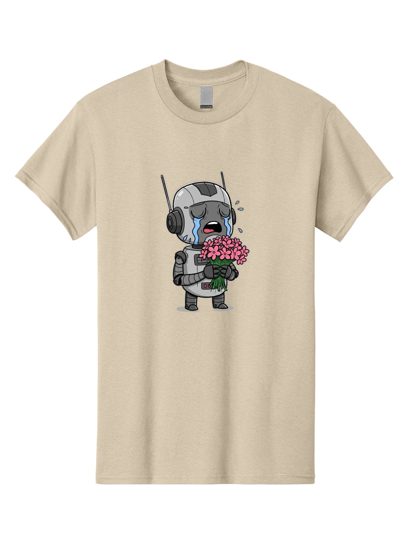 Crying-Robot-With-Flowers Men'S Graphic Tee, 100% Cotton, Comfortable Casual Summer Wear, Machine Washable, Vintage Camera, Old Camera, Antique Camera, Black Camera, Classic Photography, Photography Equipment, Nostalgic Device, Film Camera, Bap315 4