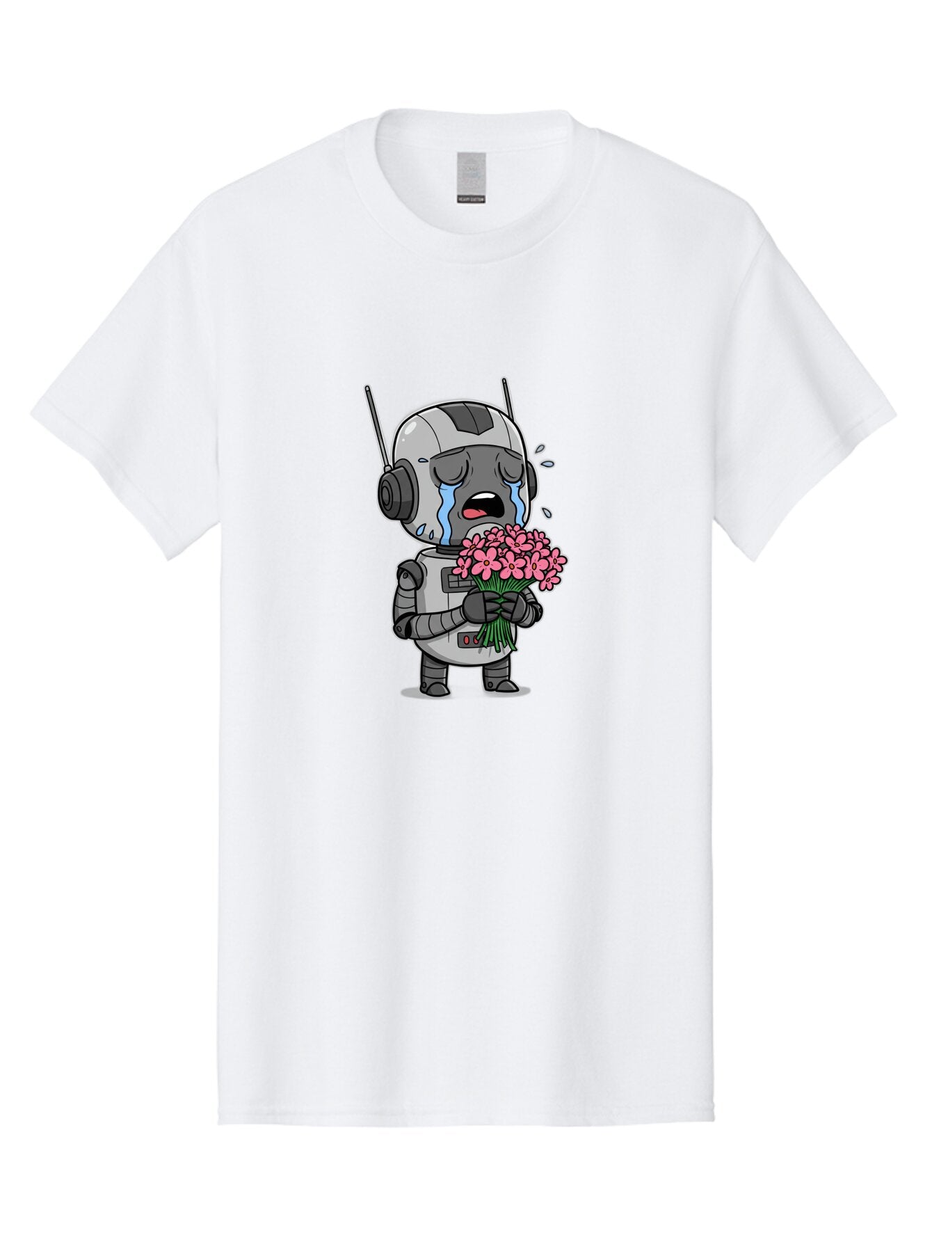Crying-Robot-With-Flowers Men'S Graphic Tee, 100% Cotton, Comfortable Casual Summer Wear, Machine Washable, Vintage Camera, Old Camera, Antique Camera, Black Camera, Classic Photography, Photography Equipment, Nostalgic Device, Film Camera, Bap315 12