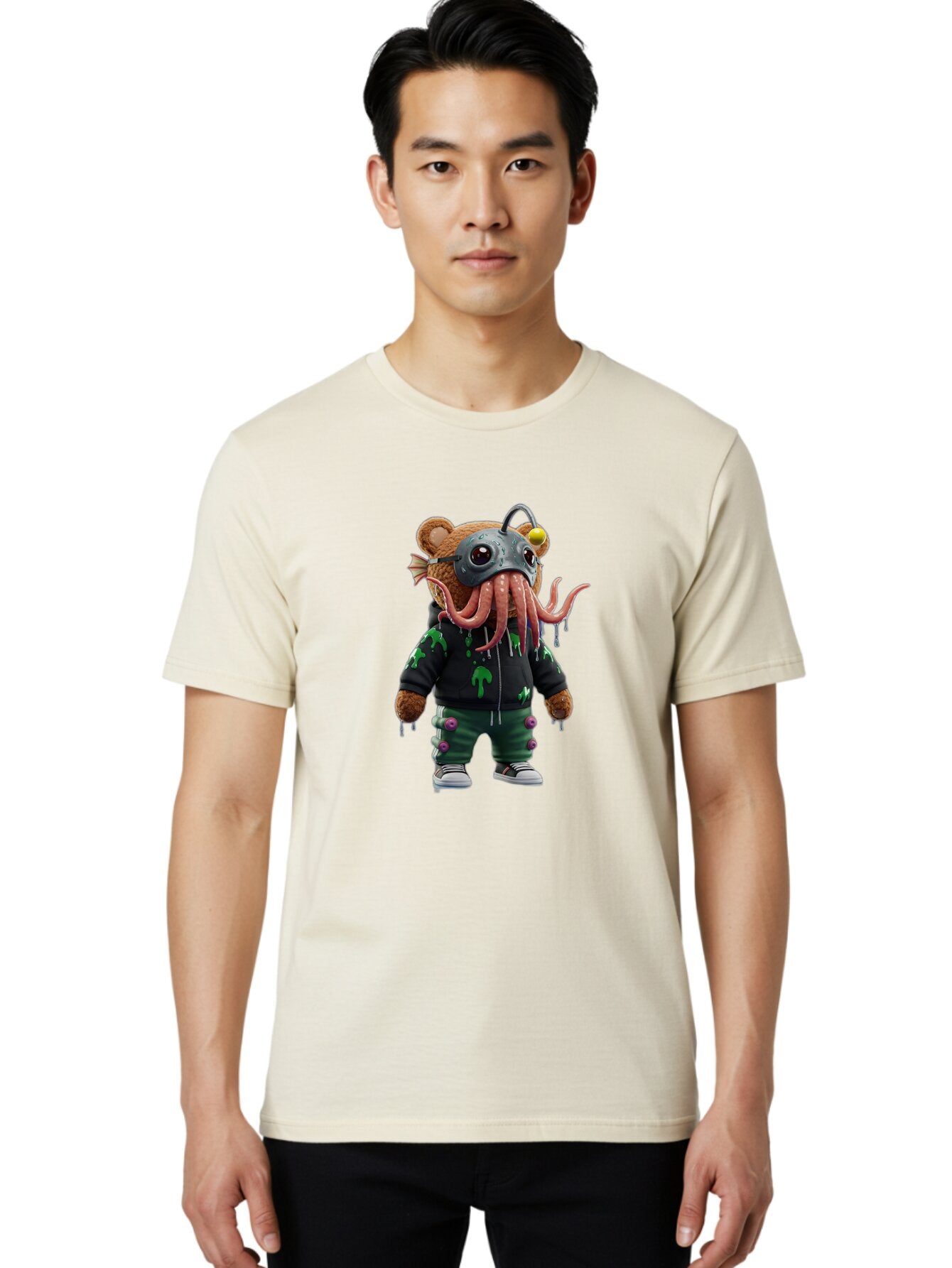 Cthulhu-Bear Men'S Graphic Tee, 100% Cotton, Comfortable Casual Summer Wear, Machine Washable, Vintage Camera, Old Camera, Antique Camera, Black Camera, Classic Photography, Photography Equipment, Nostalgic Device, Film Camera, Camera Art Bap321 25