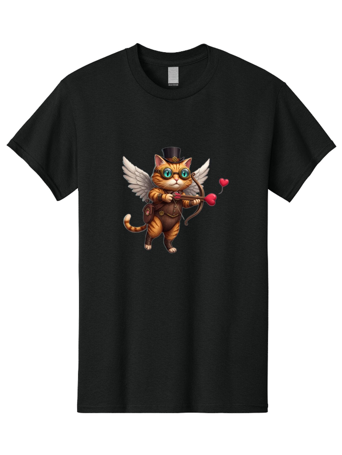 Cupid-Cat-2 Men'S Graphic Tee, 100% Cotton, Comfortable Casual Summer Wear, Machine Washable, Vintage Camera, Old Camera, Antique Camera, Black Camera, Classic Photography, Photography Equipment, Nostalgic Device, Film Camera, Camera Art Bap325 13