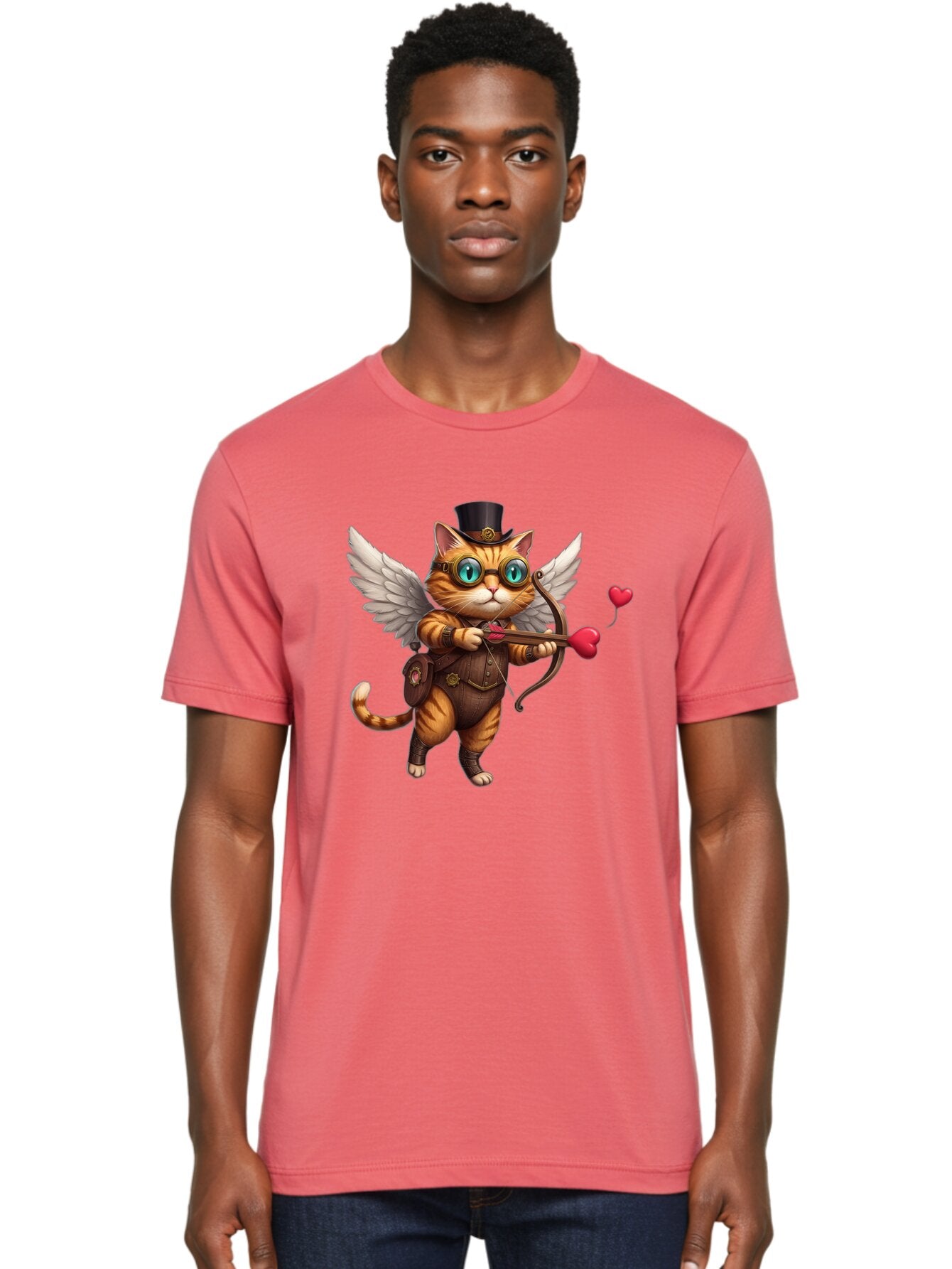 Cupid-Cat-2 Men'S Graphic Tee, 100% Cotton, Comfortable Casual Summer Wear, Machine Washable, Vintage Camera, Old Camera, Antique Camera, Black Camera, Classic Photography, Photography Equipment, Nostalgic Device, Film Camera, Camera Art Bap325 26