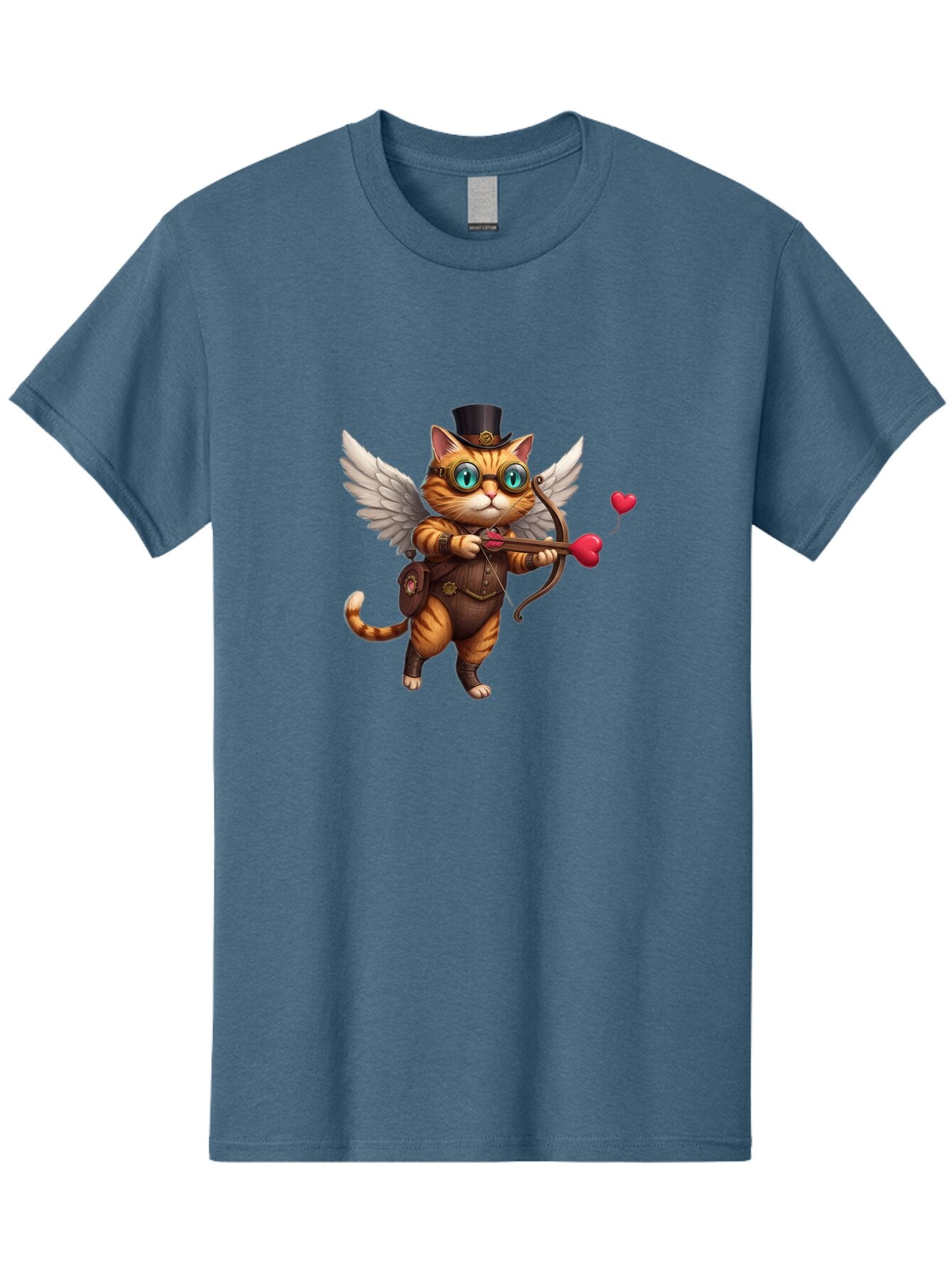 Cupid-Cat-2 Men'S Graphic Tee, 100% Cotton, Comfortable Casual Summer Wear, Machine Washable, Vintage Camera, Old Camera, Antique Camera, Black Camera, Classic Photography, Photography Equipment, Nostalgic Device, Film Camera, Camera Art Bap325 3