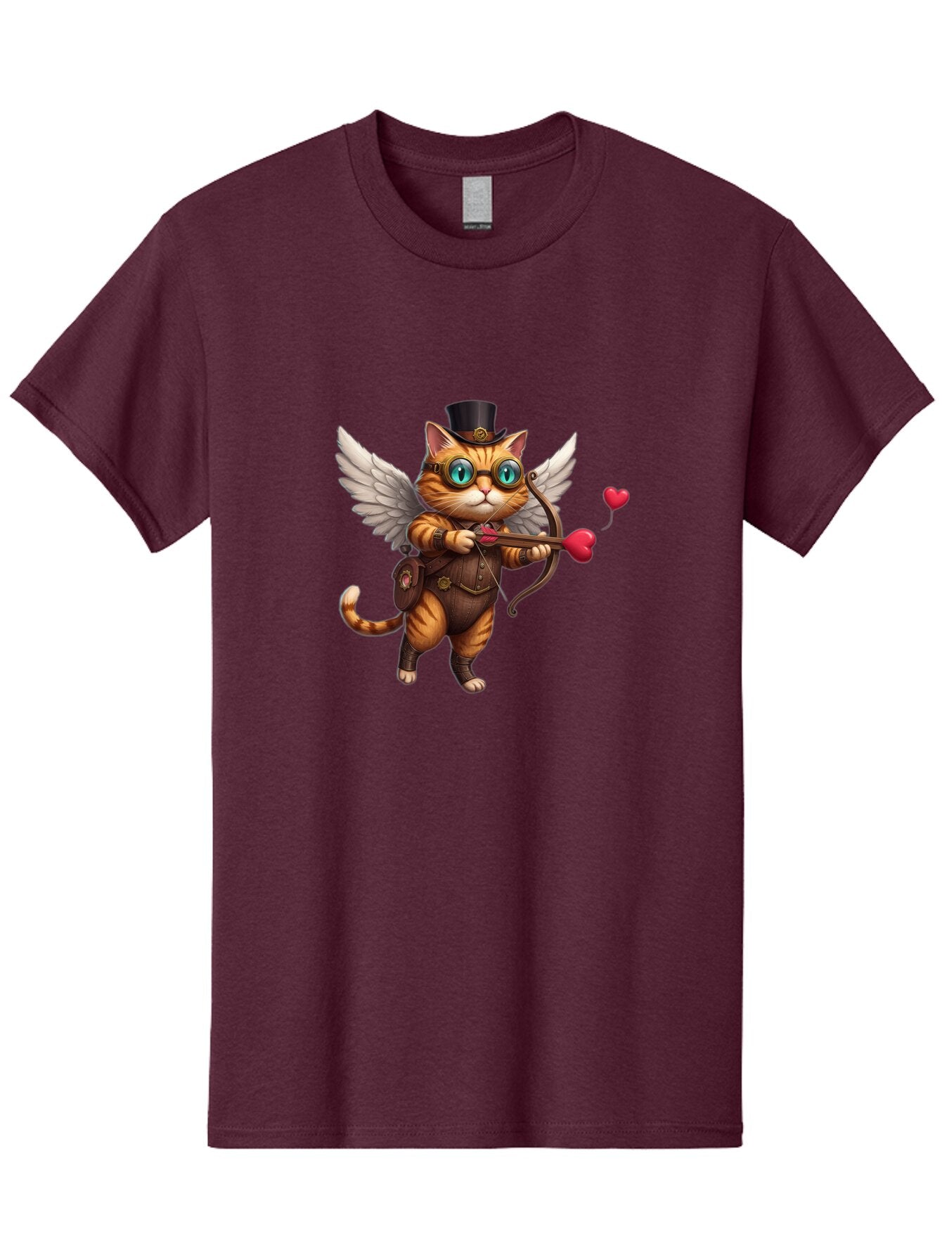 Cupid-Cat-2 Men'S Graphic Tee, 100% Cotton, Comfortable Casual Summer Wear, Machine Washable, Vintage Camera, Old Camera, Antique Camera, Black Camera, Classic Photography, Photography Equipment, Nostalgic Device, Film Camera, Camera Art Bap325 5