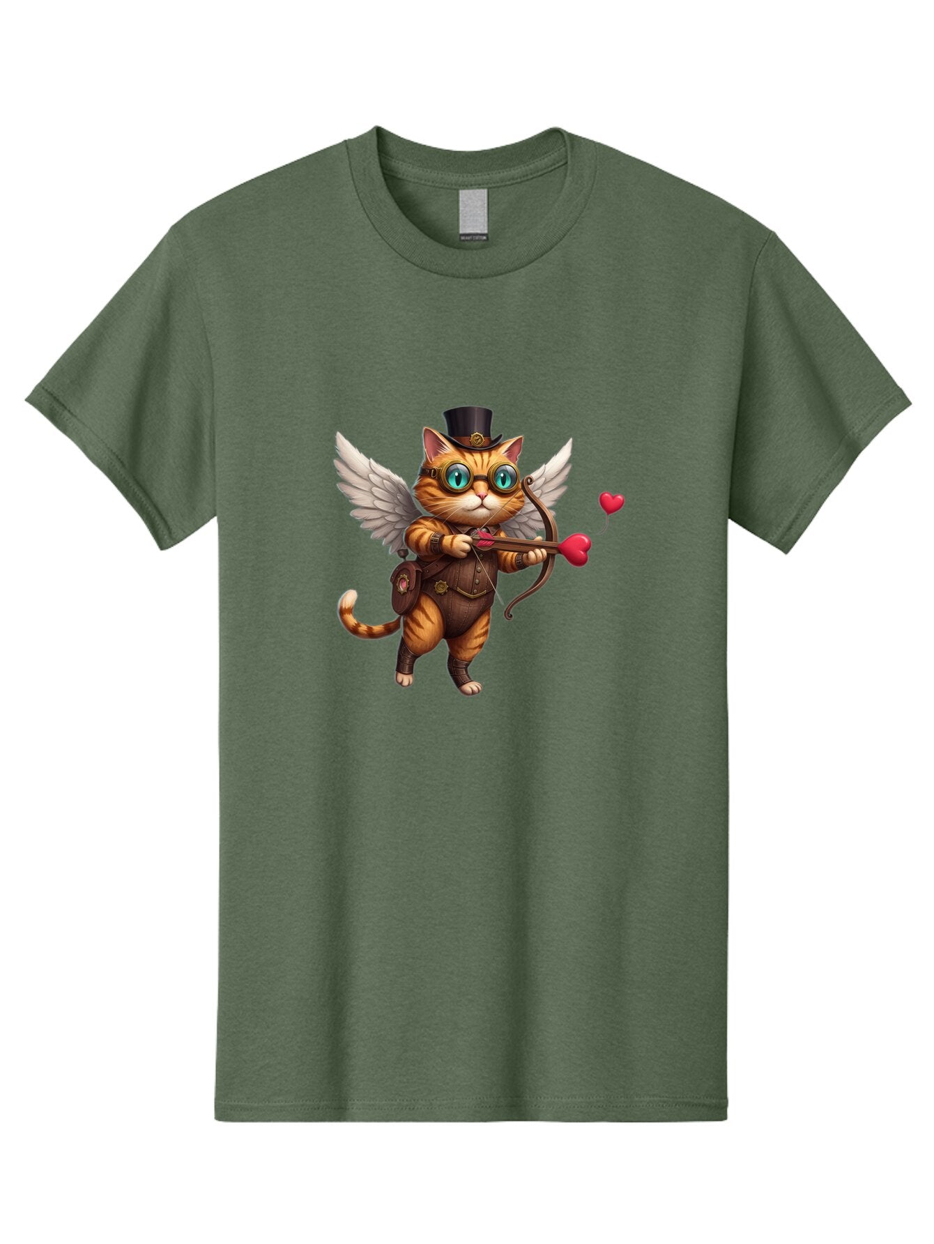 Cupid-Cat-2 Men'S Graphic Tee, 100% Cotton, Comfortable Casual Summer Wear, Machine Washable, Vintage Camera, Old Camera, Antique Camera, Black Camera, Classic Photography, Photography Equipment, Nostalgic Device, Film Camera, Camera Art Bap325 7