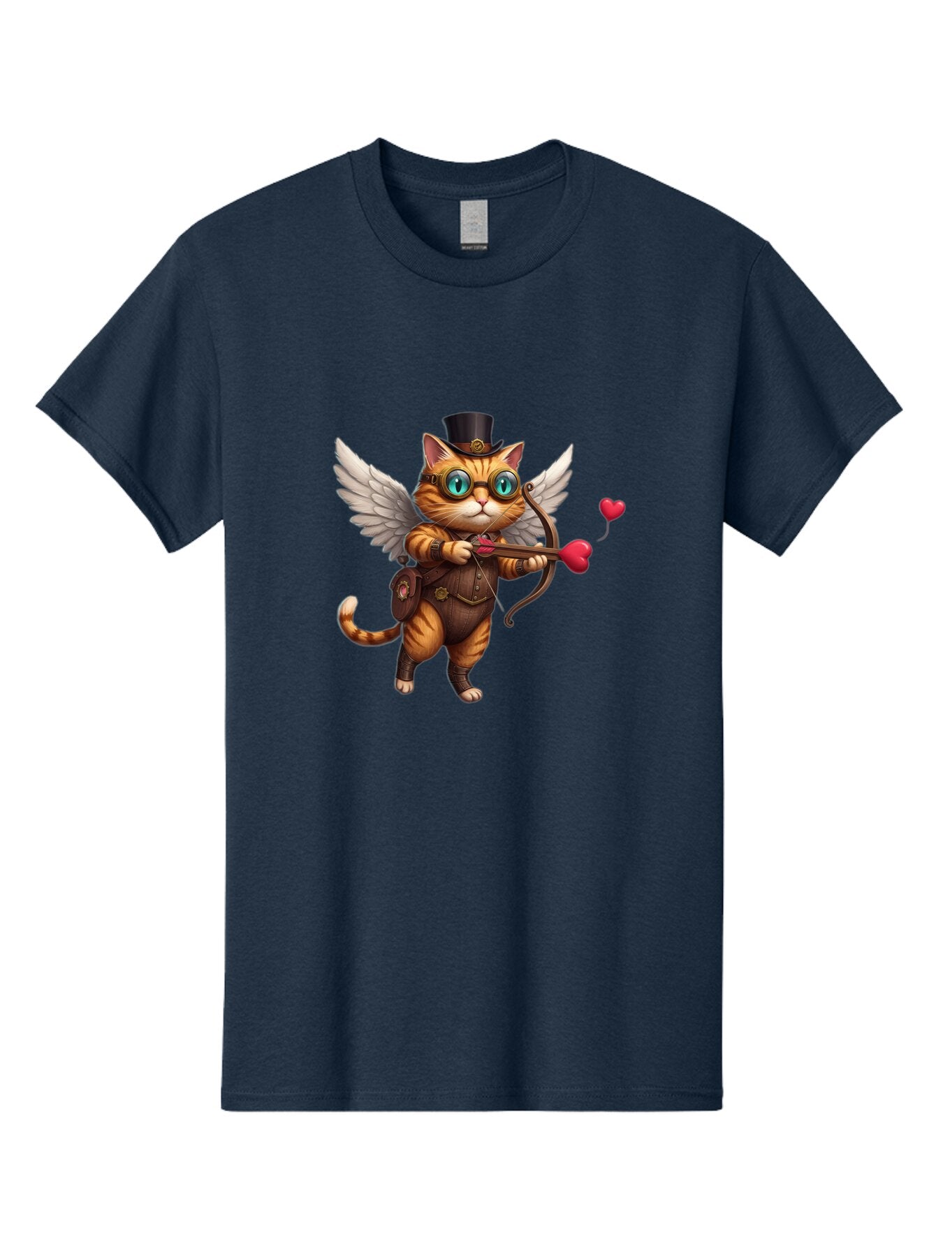 Cupid-Cat-2 Men'S Graphic Tee, 100% Cotton, Comfortable Casual Summer Wear, Machine Washable, Vintage Camera, Old Camera, Antique Camera, Black Camera, Classic Photography, Photography Equipment, Nostalgic Device, Film Camera, Camera Art Bap325 15