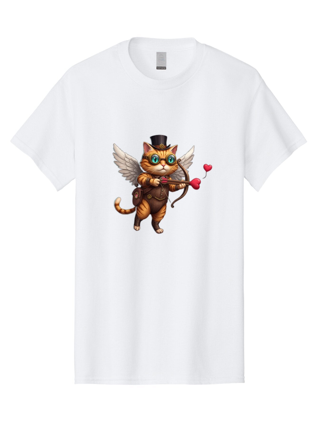 Cupid-Cat-2 Men'S Graphic Tee, 100% Cotton, Comfortable Casual Summer Wear, Machine Washable, Vintage Camera, Old Camera, Antique Camera, Black Camera, Classic Photography, Photography Equipment, Nostalgic Device, Film Camera, Camera Art Bap325 4