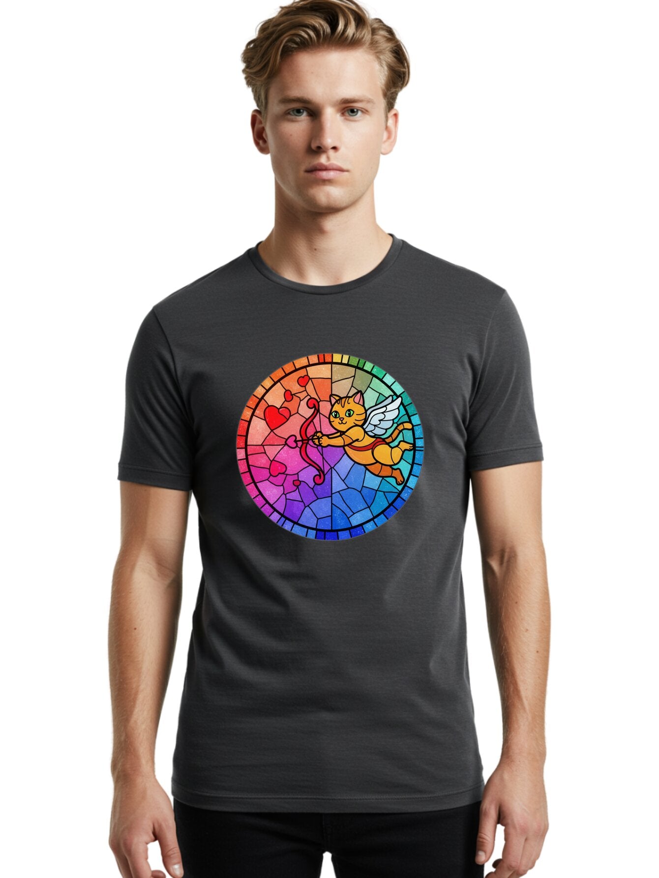 Cupid-Cat-3 Men'S Graphic Tee, 100% Cotton, Comfortable Casual Summer Wear, Machine Washable, Vintage Camera, Old Camera, Antique Camera, Black Camera, Classic Photography, Photography Equipment, Nostalgic Device, Film Camera, Camera Art Bap326 22