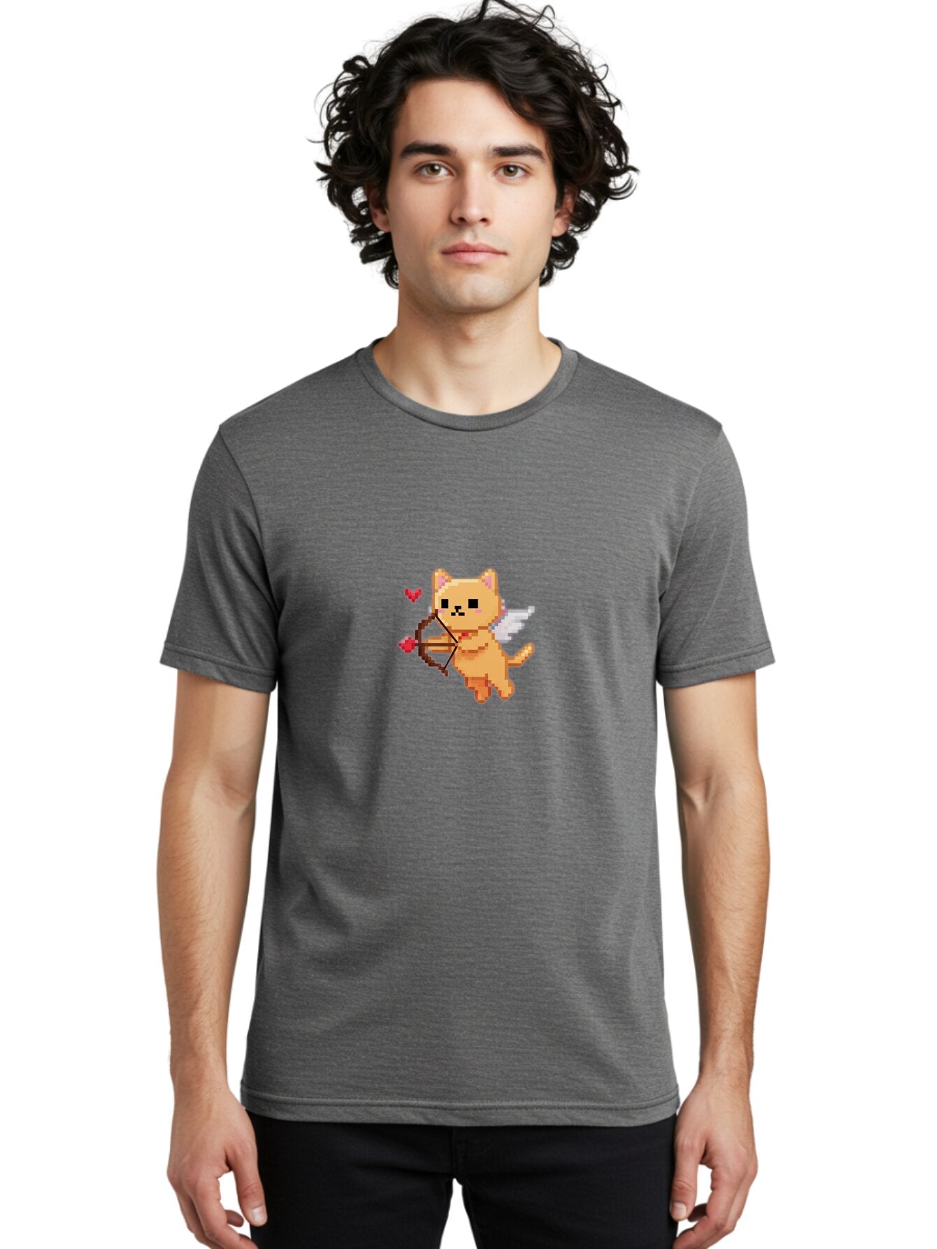 Cupid-Cat-4 Men'S Graphic Tee, 100% Cotton, Comfortable Casual Summer Wear, Machine Washable, Vintage Camera, Old Camera, Antique Camera, Black Camera, Classic Photography, Photography Equipment, Nostalgic Device, Film Camera, Camera Art Bap327 29