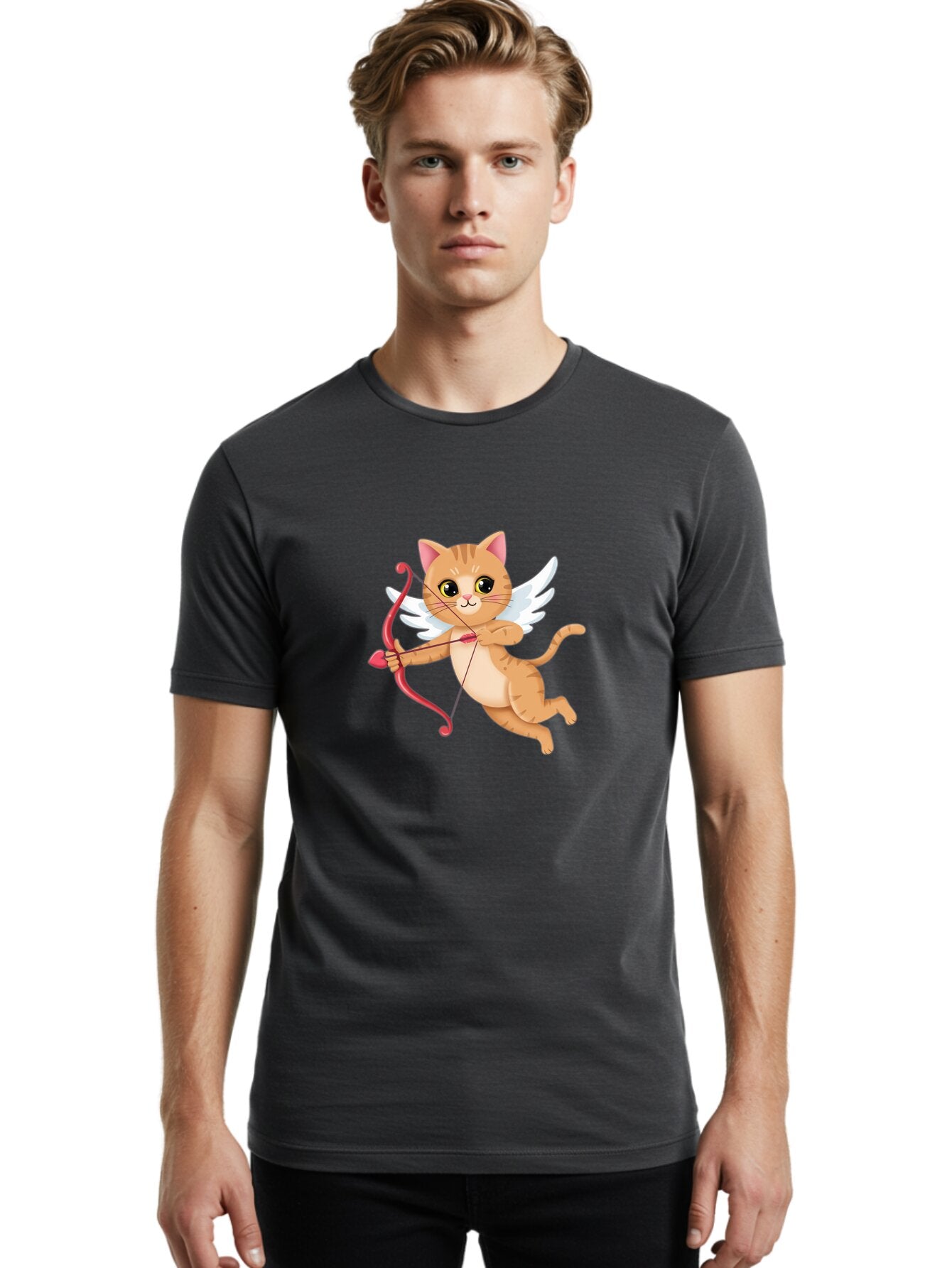 Cupid-Cat Men'S Graphic Tee, 100% Cotton, Comfortable Casual Summer Wear, Machine Washable, Vintage Camera, Old Camera, Antique Camera, Black Camera, Classic Photography, Photography Equipment, Nostalgic Device, Film Camera, Camera Art Bap328 28