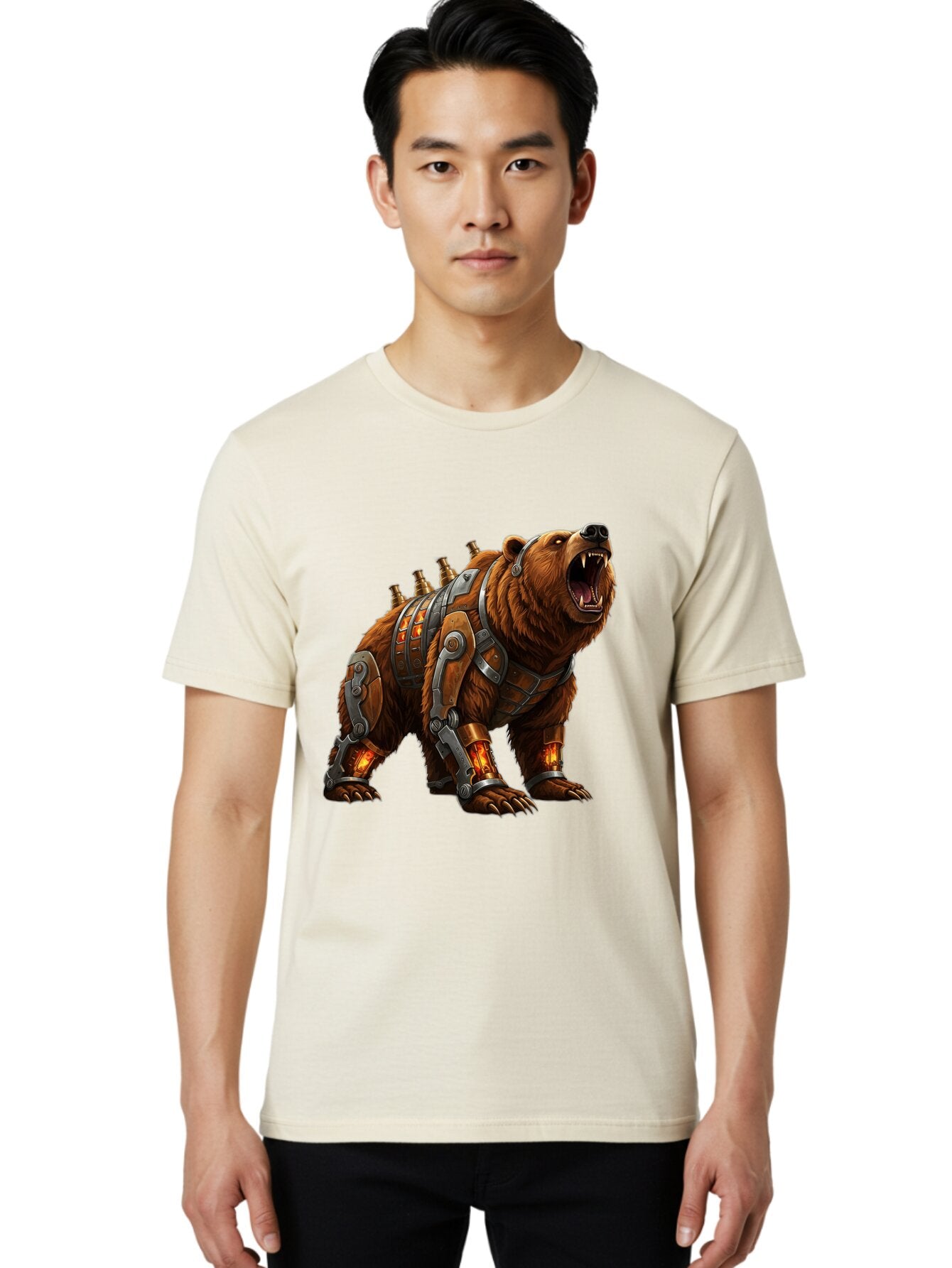 Cybernetic-Bear Men'S Graphic Tee, 100% Cotton, Comfortable Casual Summer Wear, Machine Washable, Vintage Camera, Old Camera, Antique Camera, Black Camera, Classic Photography, Photography Equipment, Nostalgic Device, Film Camera, Camera Art Bap340 20