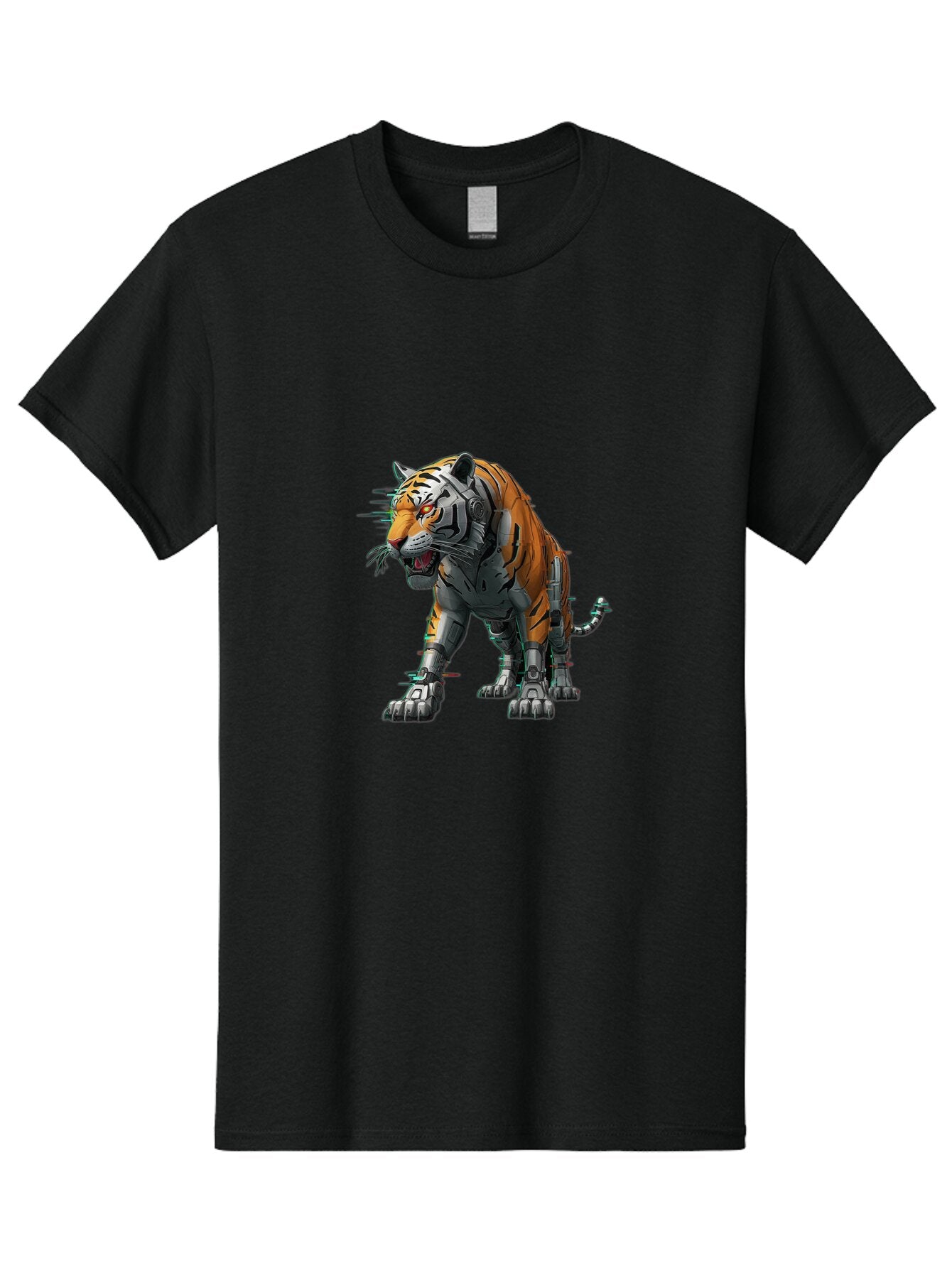 Cyborg-Tiger-2 Men'S Graphic Tee, 100% Cotton, Comfortable Casual Summer Wear, Machine Washable, Vintage Camera, Old Camera, Antique Camera, Black Camera, Classic Photography, Photography Equipment, Nostalgic Device, Film Camera, Camera Art Bap345 1