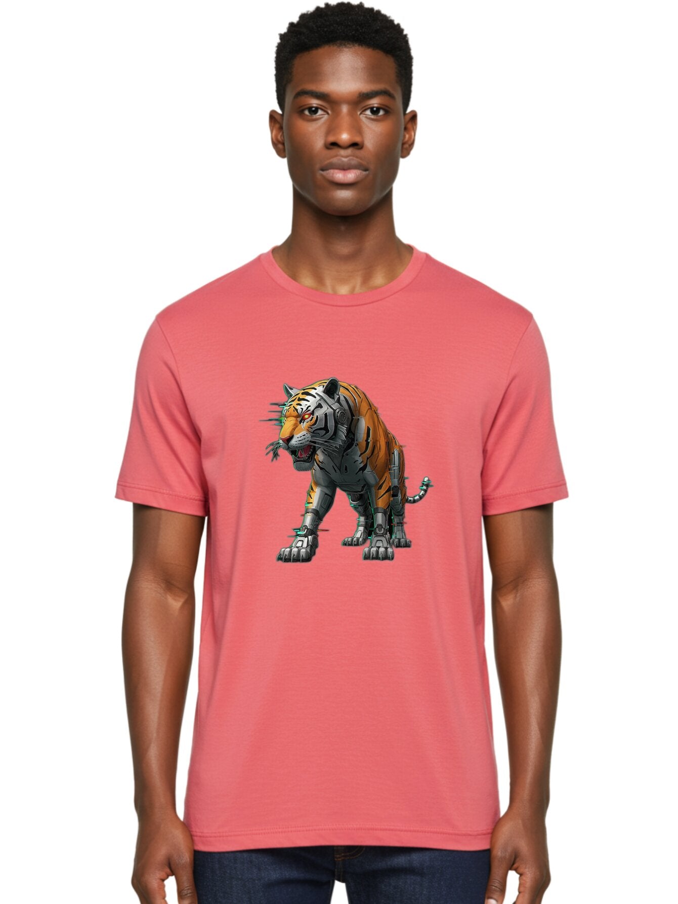 Cyborg-Tiger-2 Men'S Graphic Tee, 100% Cotton, Comfortable Casual Summer Wear, Machine Washable, Vintage Camera, Old Camera, Antique Camera, Black Camera, Classic Photography, Photography Equipment, Nostalgic Device, Film Camera, Camera Art Bap345 22