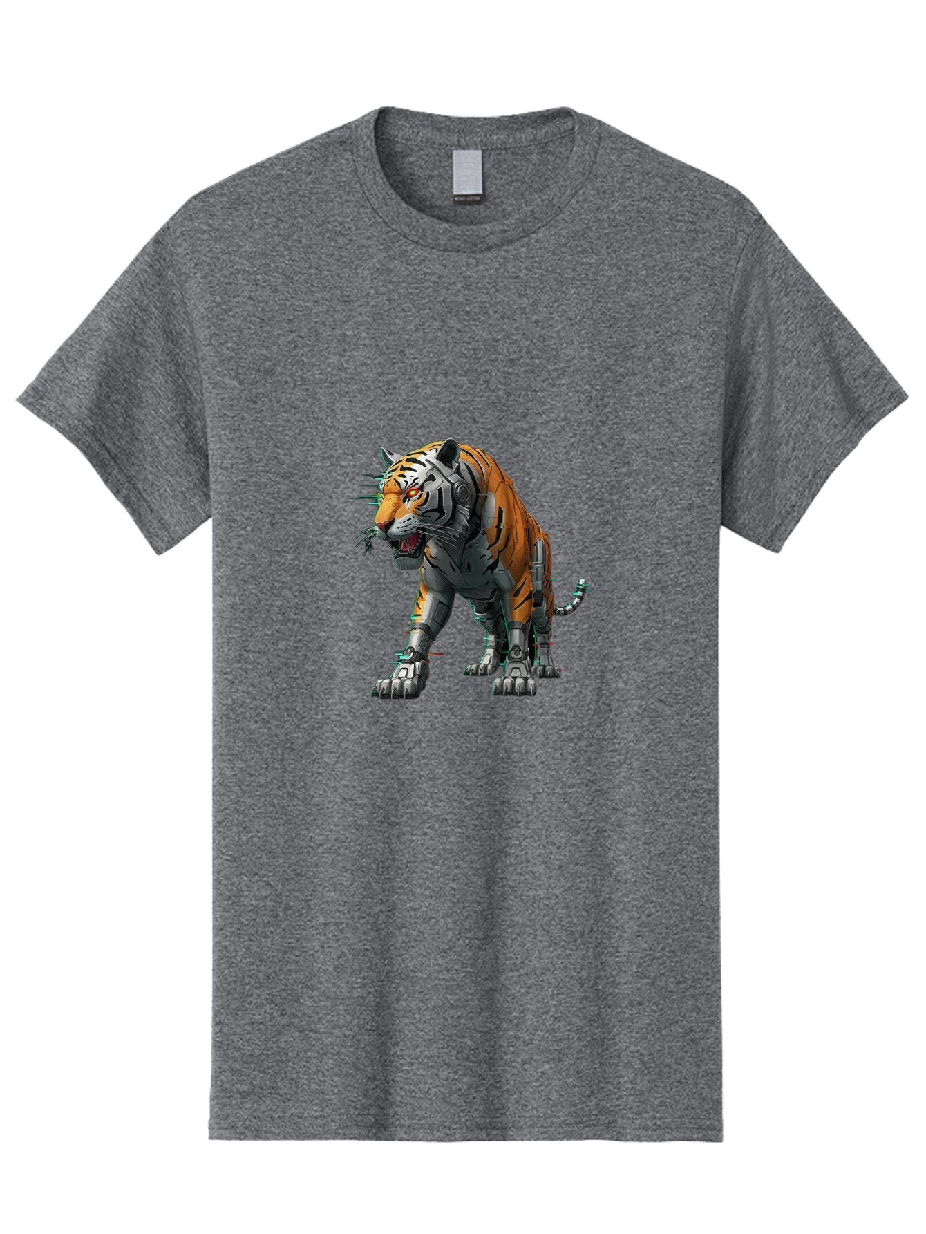 Cyborg-Tiger-2 Men'S Graphic Tee, 100% Cotton, Comfortable Casual Summer Wear, Machine Washable, Vintage Camera, Old Camera, Antique Camera, Black Camera, Classic Photography, Photography Equipment, Nostalgic Device, Film Camera, Camera Art Bap345 2
