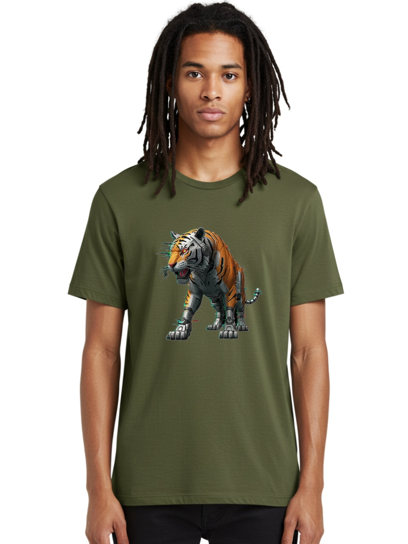 Cyborg-Tiger-2 Men'S Graphic Tee, 100% Cotton, Comfortable Casual Summer Wear, Machine Washable, Vintage Camera, Old Camera, Antique Camera, Black Camera, Classic Photography, Photography Equipment, Nostalgic Device, Film Camera, Camera Art Bap345 18