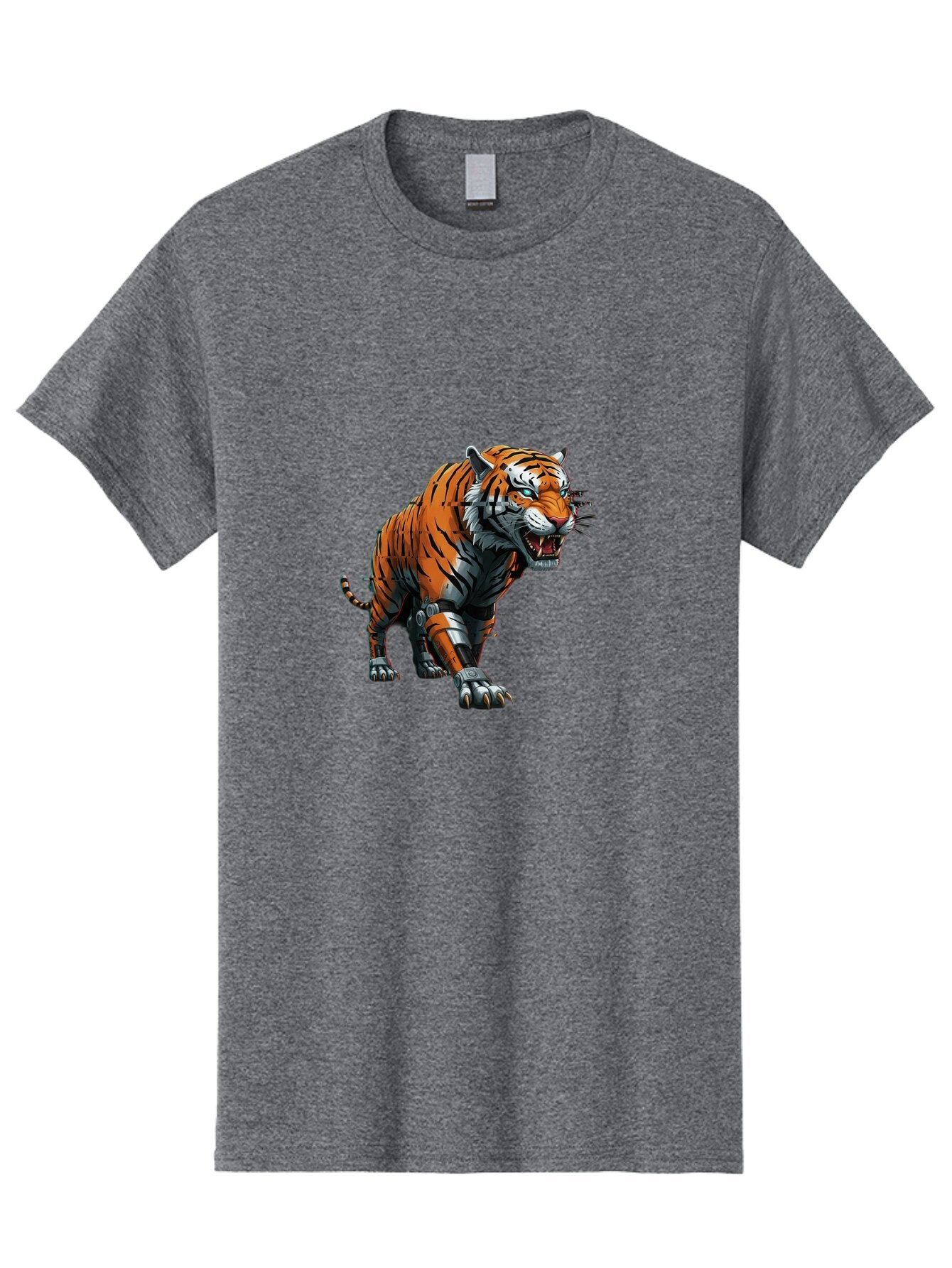 Cyborg-Tiger-3 Men'S Graphic Tee, 100% Cotton, Comfortable Casual Summer Wear, Machine Washable, Vintage Camera, Old Camera, Antique Camera, Black Camera, Classic Photography, Photography Equipment, Nostalgic Device, Film Camera, Camera Art Bap346 5