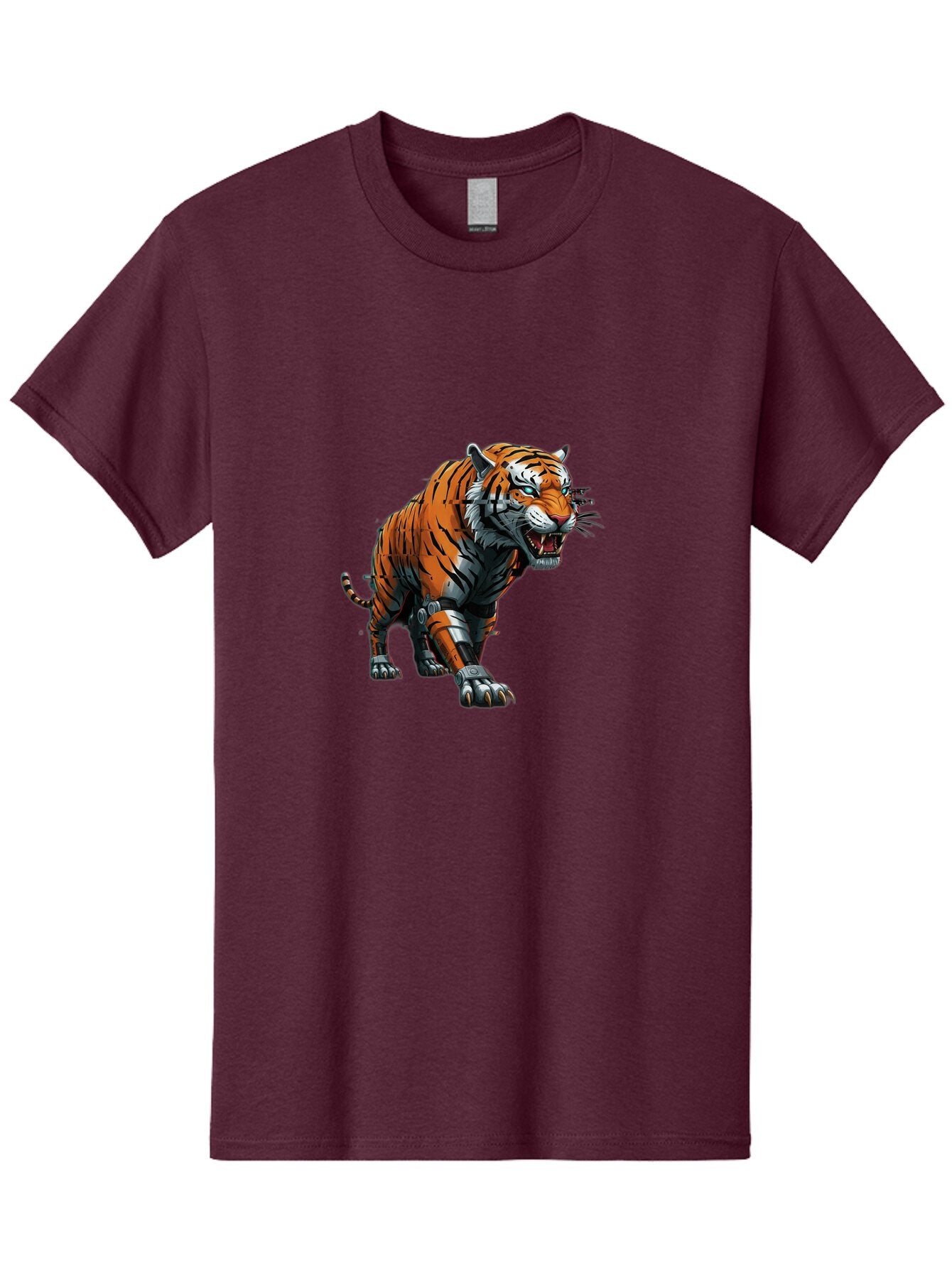 Cyborg-Tiger-3 Men'S Graphic Tee, 100% Cotton, Comfortable Casual Summer Wear, Machine Washable, Vintage Camera, Old Camera, Antique Camera, Black Camera, Classic Photography, Photography Equipment, Nostalgic Device, Film Camera, Camera Art Bap346 7
