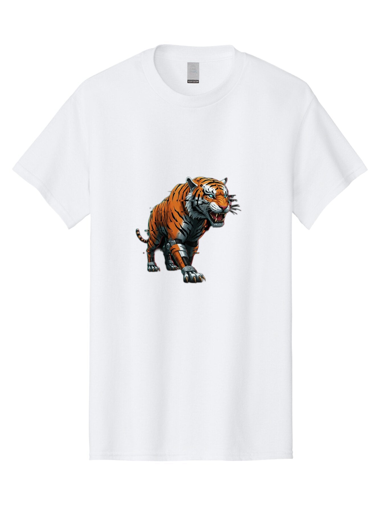 Cyborg-Tiger-3 Men'S Graphic Tee, 100% Cotton, Comfortable Casual Summer Wear, Machine Washable, Vintage Camera, Old Camera, Antique Camera, Black Camera, Classic Photography, Photography Equipment, Nostalgic Device, Film Camera, Camera Art Bap346 1