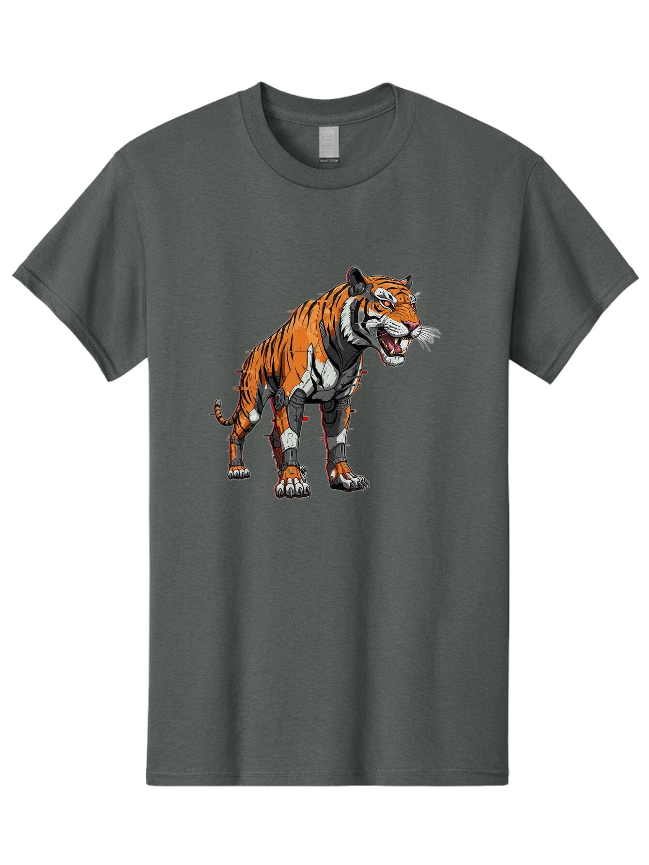 Cyborg-Tiger-4 Men'S Graphic Tee, 100% Cotton, Comfortable Casual Summer Wear, Machine Washable, Vintage Camera, Old Camera, Antique Camera, Black Camera, Classic Photography, Photography Equipment, Nostalgic Device, Film Camera, Camera Art Bap347 1