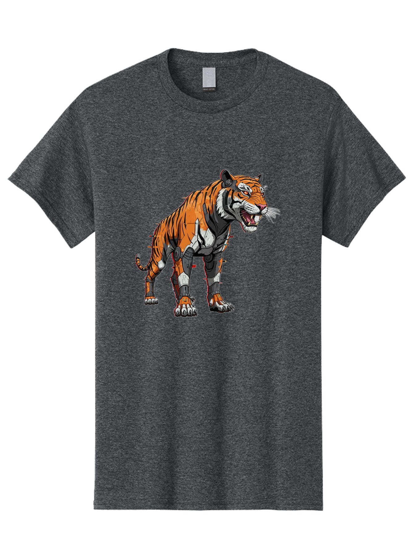 Cyborg-Tiger-4 Men'S Graphic Tee, 100% Cotton, Comfortable Casual Summer Wear, Machine Washable, Vintage Camera, Old Camera, Antique Camera, Black Camera, Classic Photography, Photography Equipment, Nostalgic Device, Film Camera, Camera Art Bap347 13