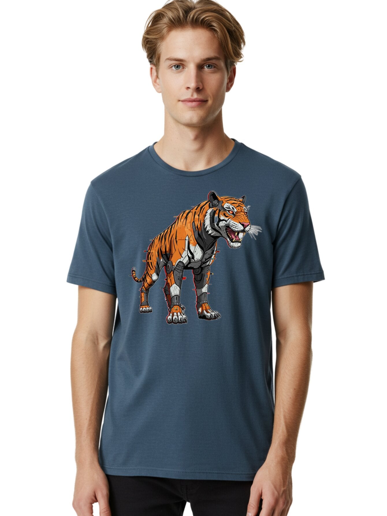 Cyborg-Tiger-4 Men'S Graphic Tee, 100% Cotton, Comfortable Casual Summer Wear, Machine Washable, Vintage Camera, Old Camera, Antique Camera, Black Camera, Classic Photography, Photography Equipment, Nostalgic Device, Film Camera, Camera Art Bap347 29