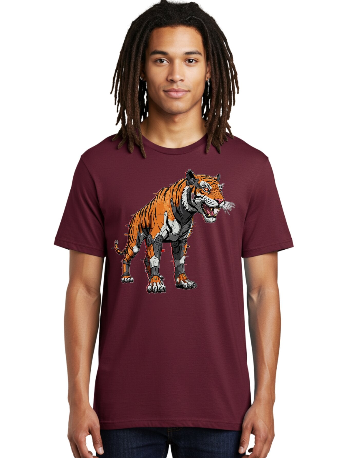 Cyborg-Tiger-4 Men'S Graphic Tee, 100% Cotton, Comfortable Casual Summer Wear, Machine Washable, Vintage Camera, Old Camera, Antique Camera, Black Camera, Classic Photography, Photography Equipment, Nostalgic Device, Film Camera, Camera Art Bap347 28