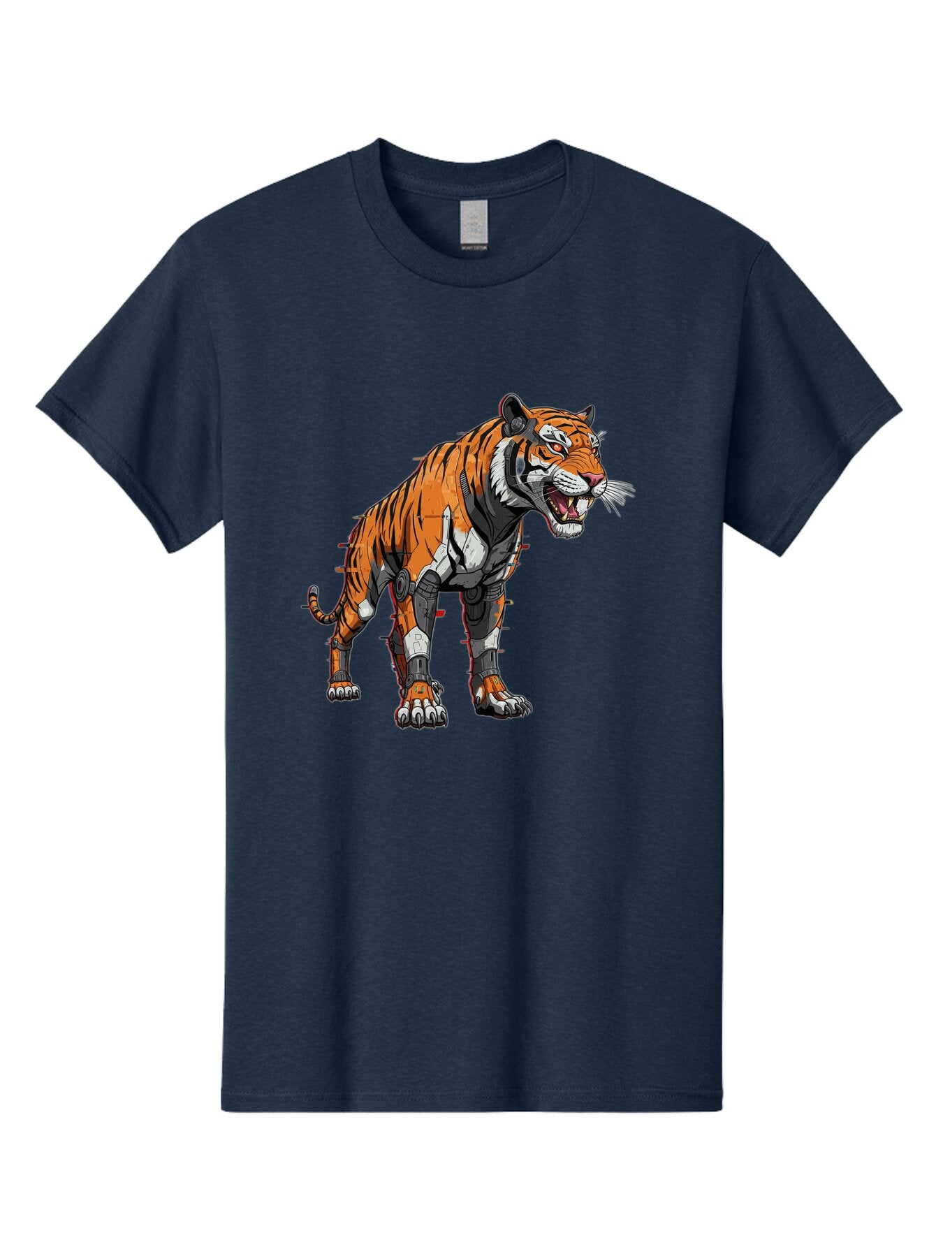 Cyborg-Tiger-4 Men'S Graphic Tee, 100% Cotton, Comfortable Casual Summer Wear, Machine Washable, Vintage Camera, Old Camera, Antique Camera, Black Camera, Classic Photography, Photography Equipment, Nostalgic Device, Film Camera, Camera Art Bap347 5