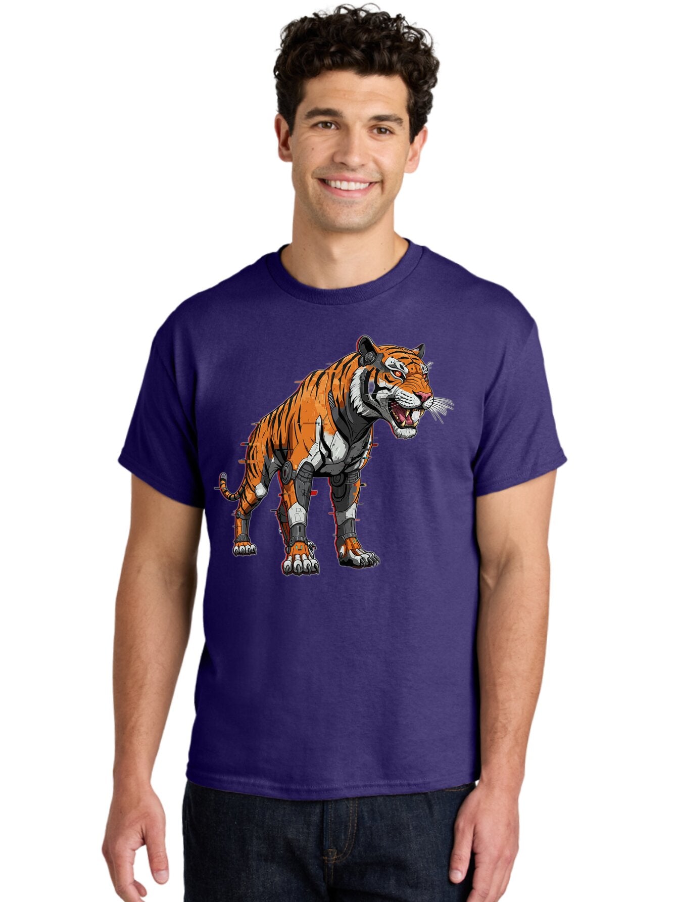 Cyborg-Tiger-4 Men'S Graphic Tee, 100% Cotton, Comfortable Casual Summer Wear, Machine Washable, Vintage Camera, Old Camera, Antique Camera, Black Camera, Classic Photography, Photography Equipment, Nostalgic Device, Film Camera, Camera Art Bap347 27