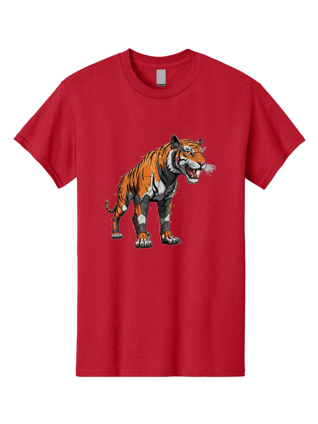 Cyborg-Tiger-4 Men'S Graphic Tee, 100% Cotton, Comfortable Casual Summer Wear, Machine Washable, Vintage Camera, Old Camera, Antique Camera, Black Camera, Classic Photography, Photography Equipment, Nostalgic Device, Film Camera, Camera Art Bap347 2