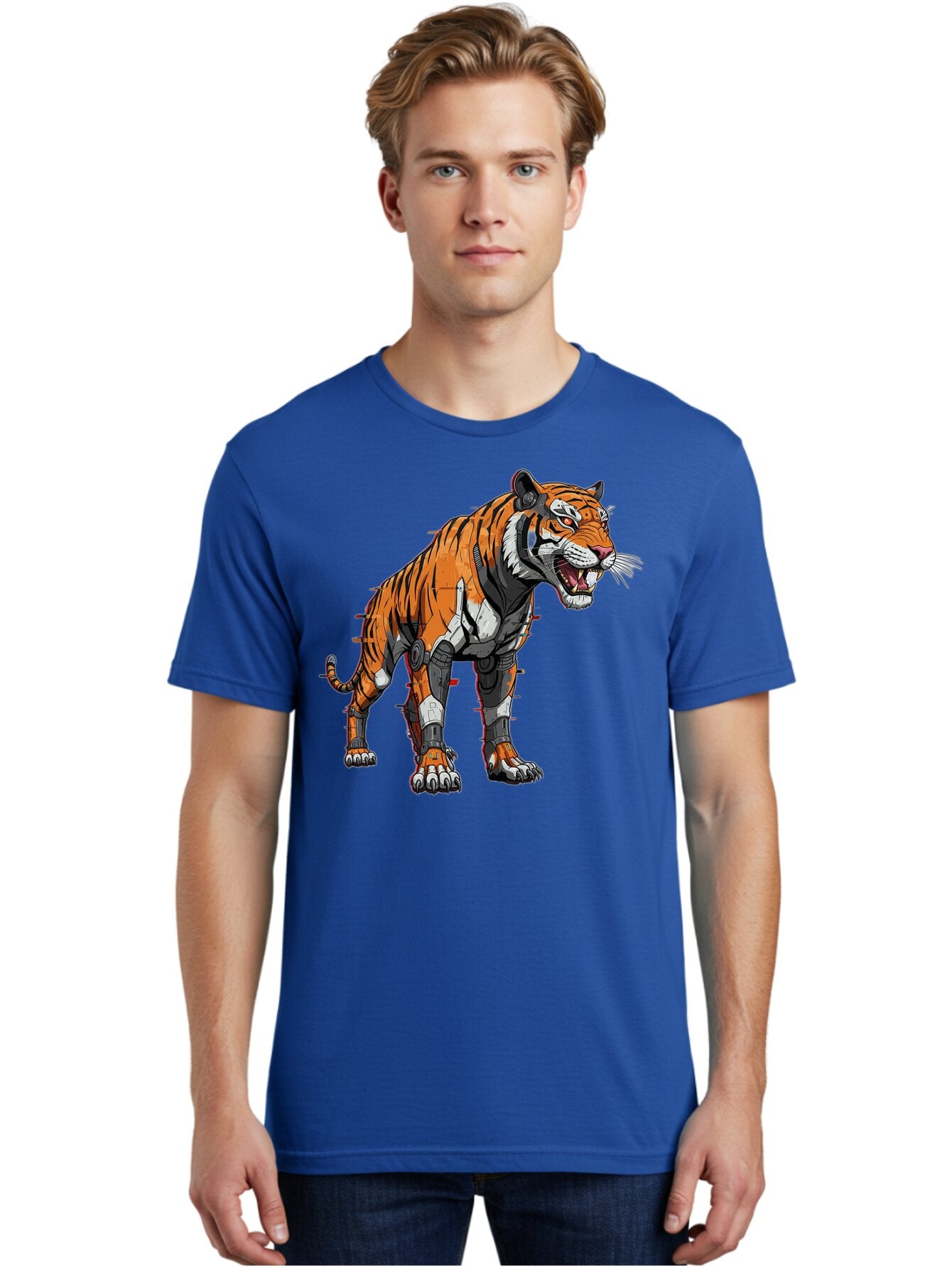 Cyborg-Tiger-4 Men'S Graphic Tee, 100% Cotton, Comfortable Casual Summer Wear, Machine Washable, Vintage Camera, Old Camera, Antique Camera, Black Camera, Classic Photography, Photography Equipment, Nostalgic Device, Film Camera, Camera Art Bap347 22