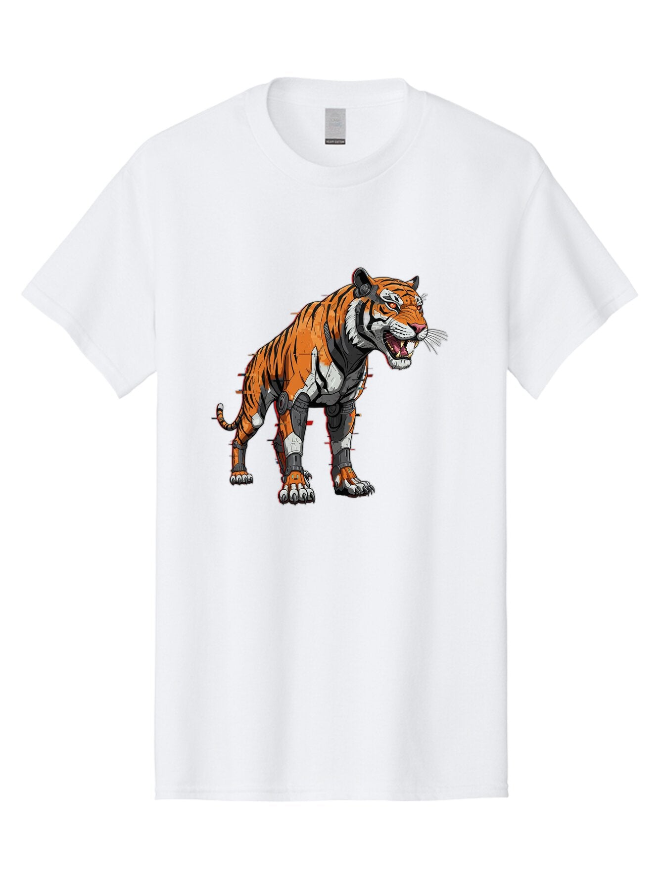 Cyborg-Tiger-4 Men'S Graphic Tee, 100% Cotton, Comfortable Casual Summer Wear, Machine Washable, Vintage Camera, Old Camera, Antique Camera, Black Camera, Classic Photography, Photography Equipment, Nostalgic Device, Film Camera, Camera Art Bap347 7