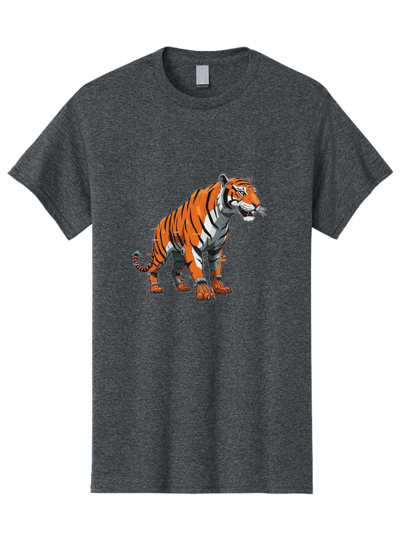 Cyborg-Tiger-5 Men'S Graphic Tee, 100% Cotton, Comfortable Casual Summer Wear, Machine Washable, Vintage Camera, Old Camera, Antique Camera, Black Camera, Classic Photography, Photography Equipment, Nostalgic Device, Film Camera, Camera Art Bap348 3