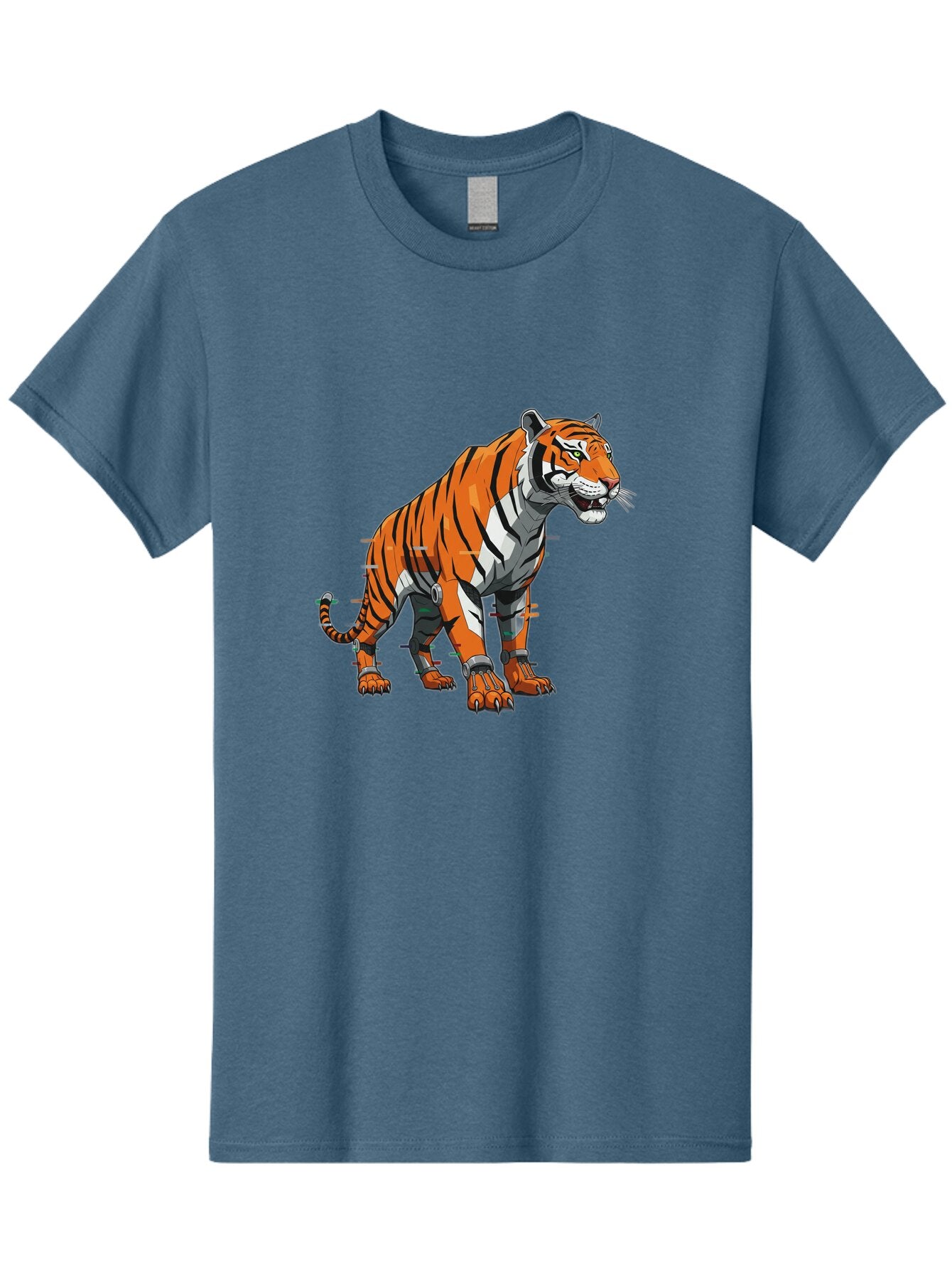 Cyborg-Tiger-5 Men'S Graphic Tee, 100% Cotton, Comfortable Casual Summer Wear, Machine Washable, Vintage Camera, Old Camera, Antique Camera, Black Camera, Classic Photography, Photography Equipment, Nostalgic Device, Film Camera, Camera Art Bap348 1