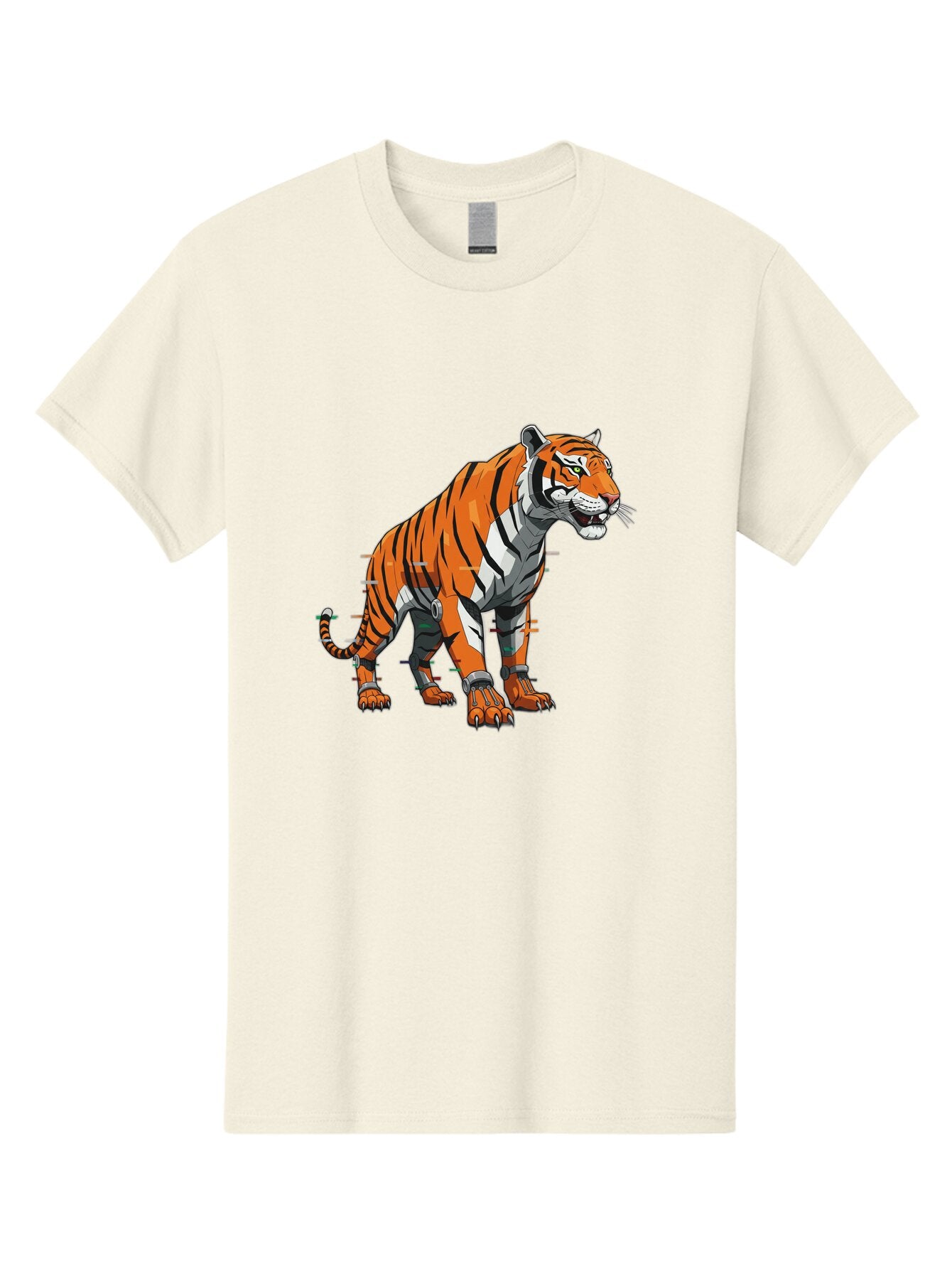 Cyborg-Tiger-5 Men'S Graphic Tee, 100% Cotton, Comfortable Casual Summer Wear, Machine Washable, Vintage Camera, Old Camera, Antique Camera, Black Camera, Classic Photography, Photography Equipment, Nostalgic Device, Film Camera, Camera Art Bap348 8