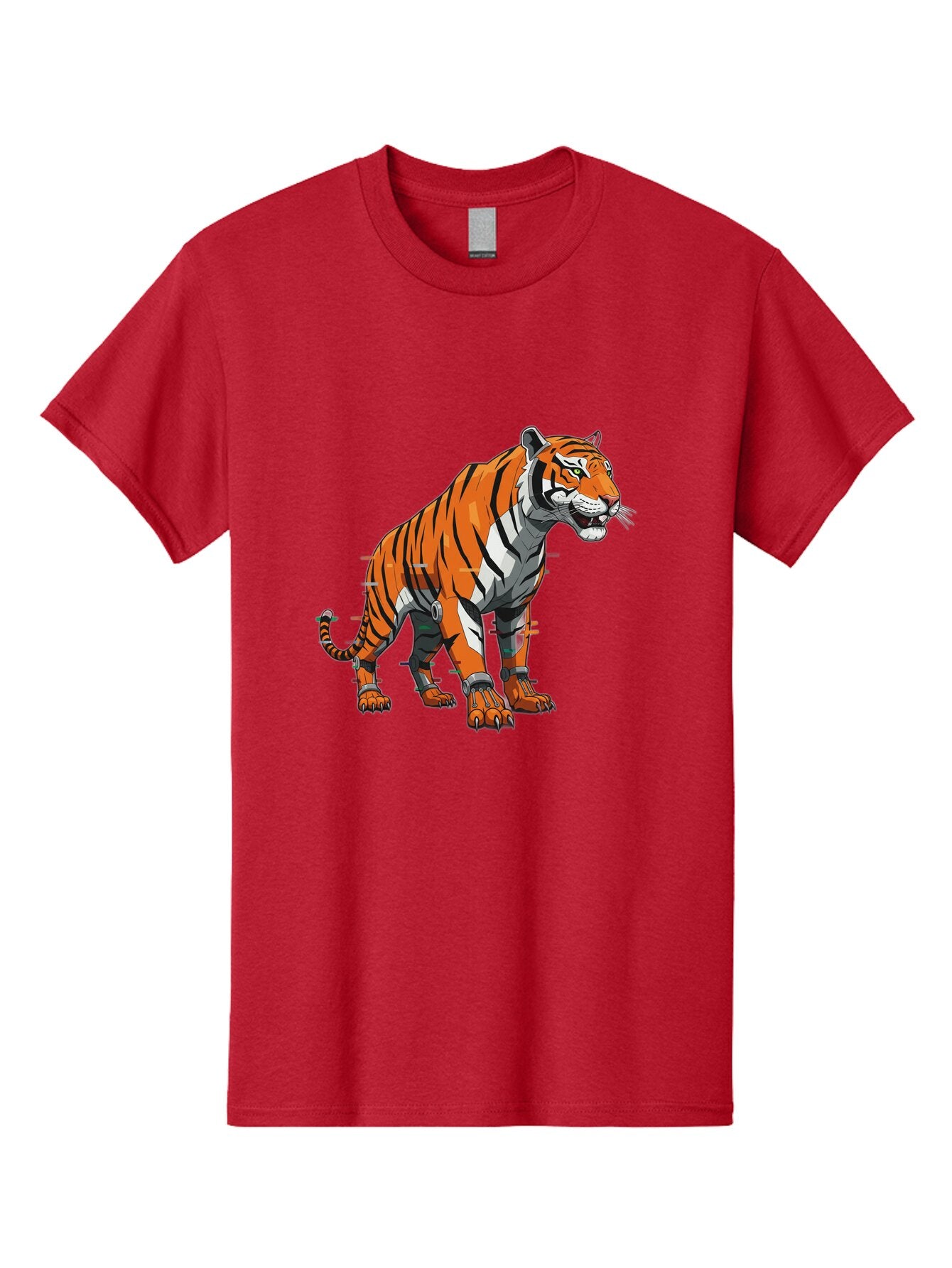 Cyborg-Tiger-5 Men'S Graphic Tee, 100% Cotton, Comfortable Casual Summer Wear, Machine Washable, Vintage Camera, Old Camera, Antique Camera, Black Camera, Classic Photography, Photography Equipment, Nostalgic Device, Film Camera, Camera Art Bap348 7