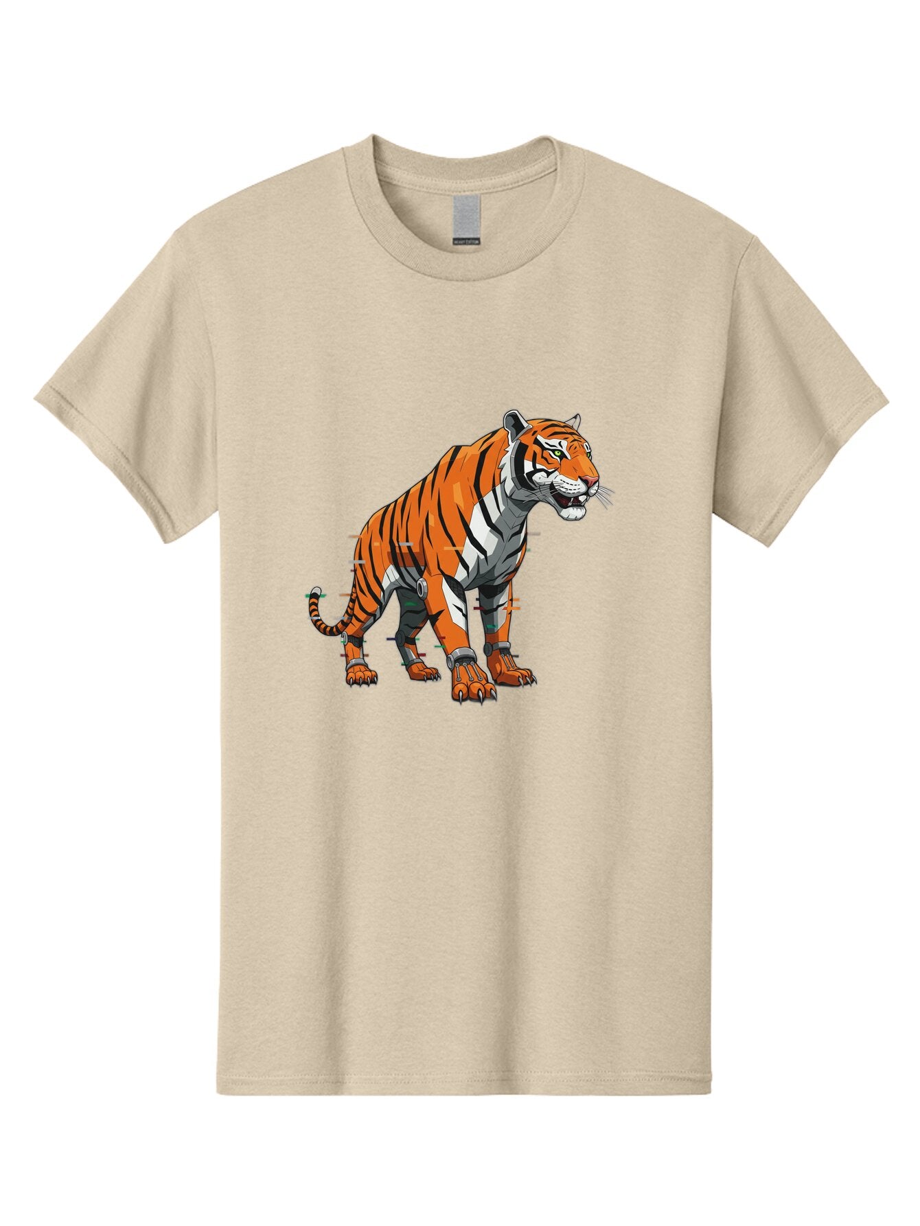 Cyborg-Tiger-5 Men'S Graphic Tee, 100% Cotton, Comfortable Casual Summer Wear, Machine Washable, Vintage Camera, Old Camera, Antique Camera, Black Camera, Classic Photography, Photography Equipment, Nostalgic Device, Film Camera, Camera Art Bap348 2