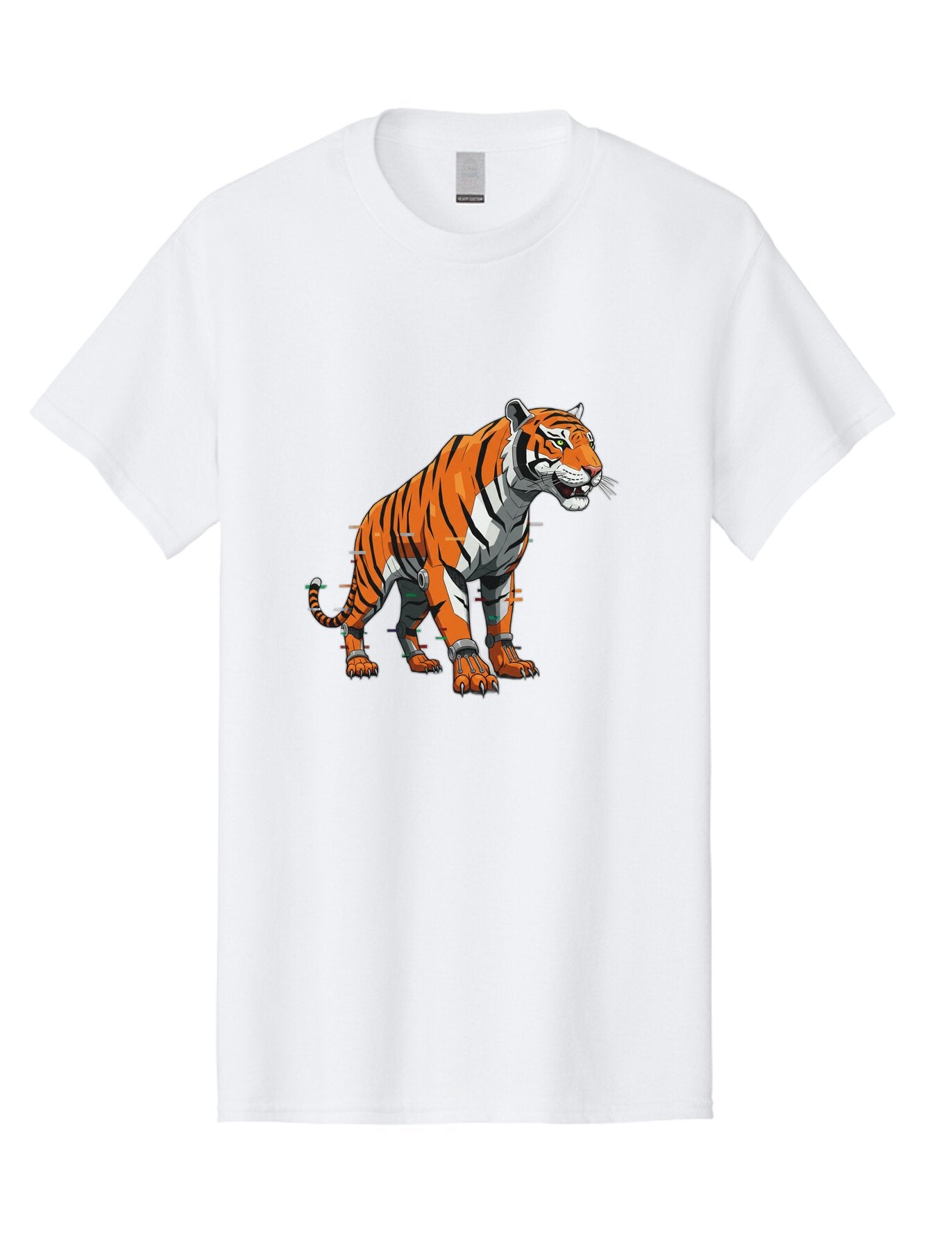 Cyborg-Tiger-5 Men'S Graphic Tee, 100% Cotton, Comfortable Casual Summer Wear, Machine Washable, Vintage Camera, Old Camera, Antique Camera, Black Camera, Classic Photography, Photography Equipment, Nostalgic Device, Film Camera, Camera Art Bap348 5