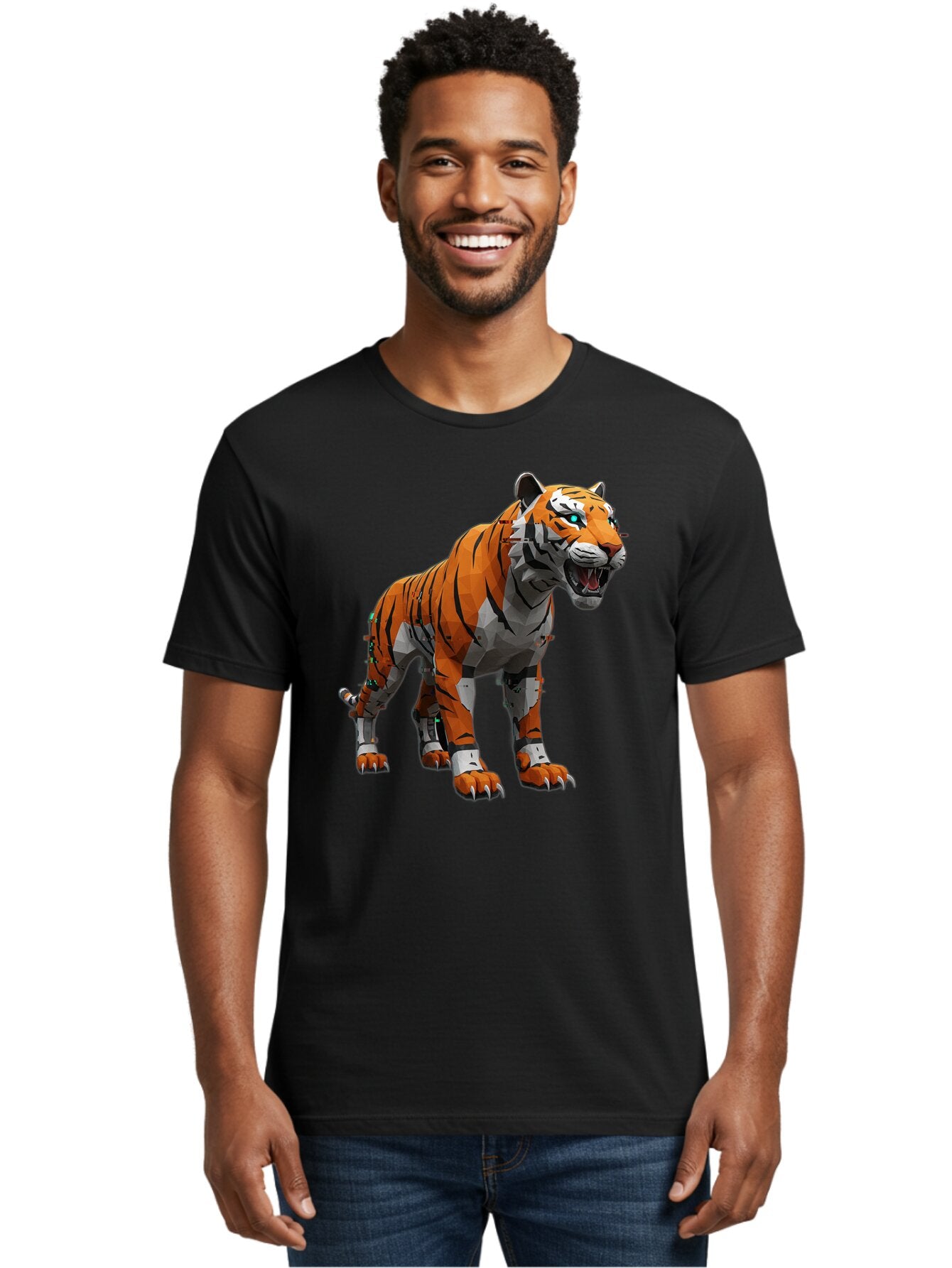 Cyborg-Tiger-6 Men'S Graphic Tee, 100% Cotton, Comfortable Casual Summer Wear, Machine Washable, Vintage Camera, Old Camera, Antique Camera, Black Camera, Classic Photography, Photography Equipment, Nostalgic Device, Film Camera, Camera Art Bap349 28
